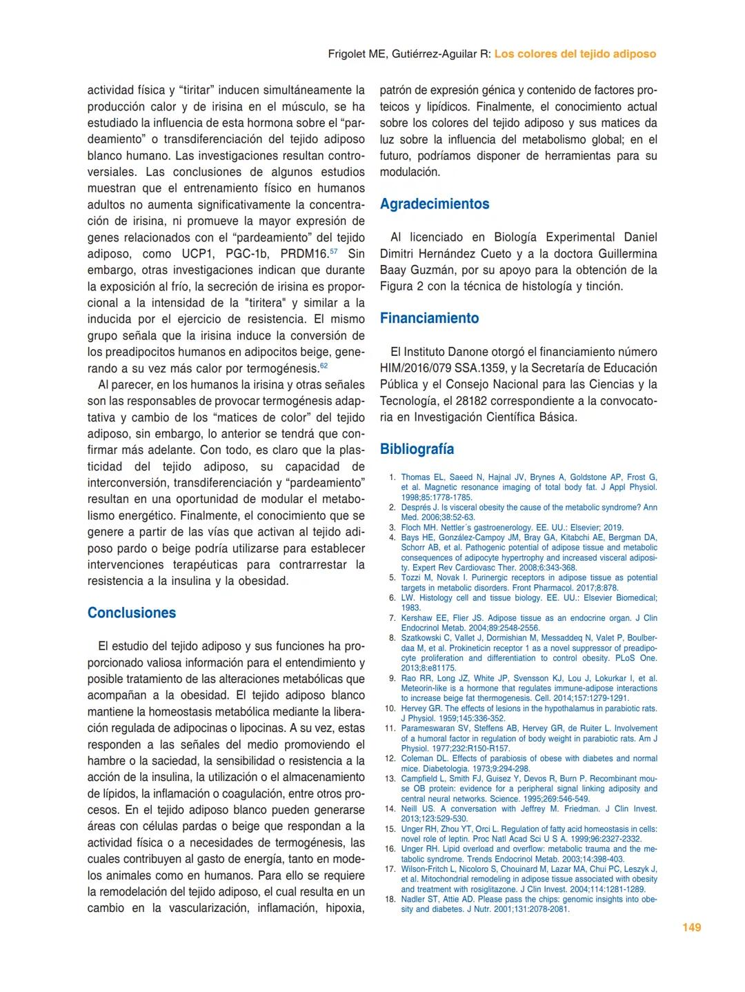 ## GACETA MÉDICA DE MÉXICO
Check for updates
ARTÍCULO DE REVISIÓN
## Los colores del tejido adiposo
María E. Frigolet* y Ruth Gutiérrez-