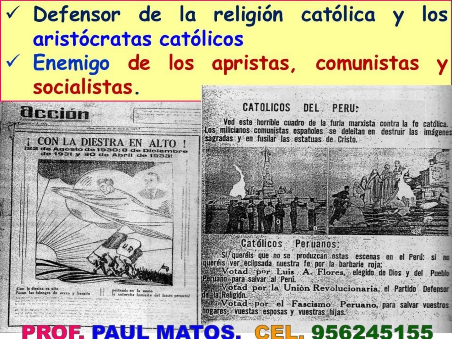 ¿Cómo fue el gobierno
nacionalista de Sánchez Cerro?
(1930-1931)
Piurano conocido como El "Mocho"
PROF PAUL MATOS. CEL. 956245155 COMPETENCI
