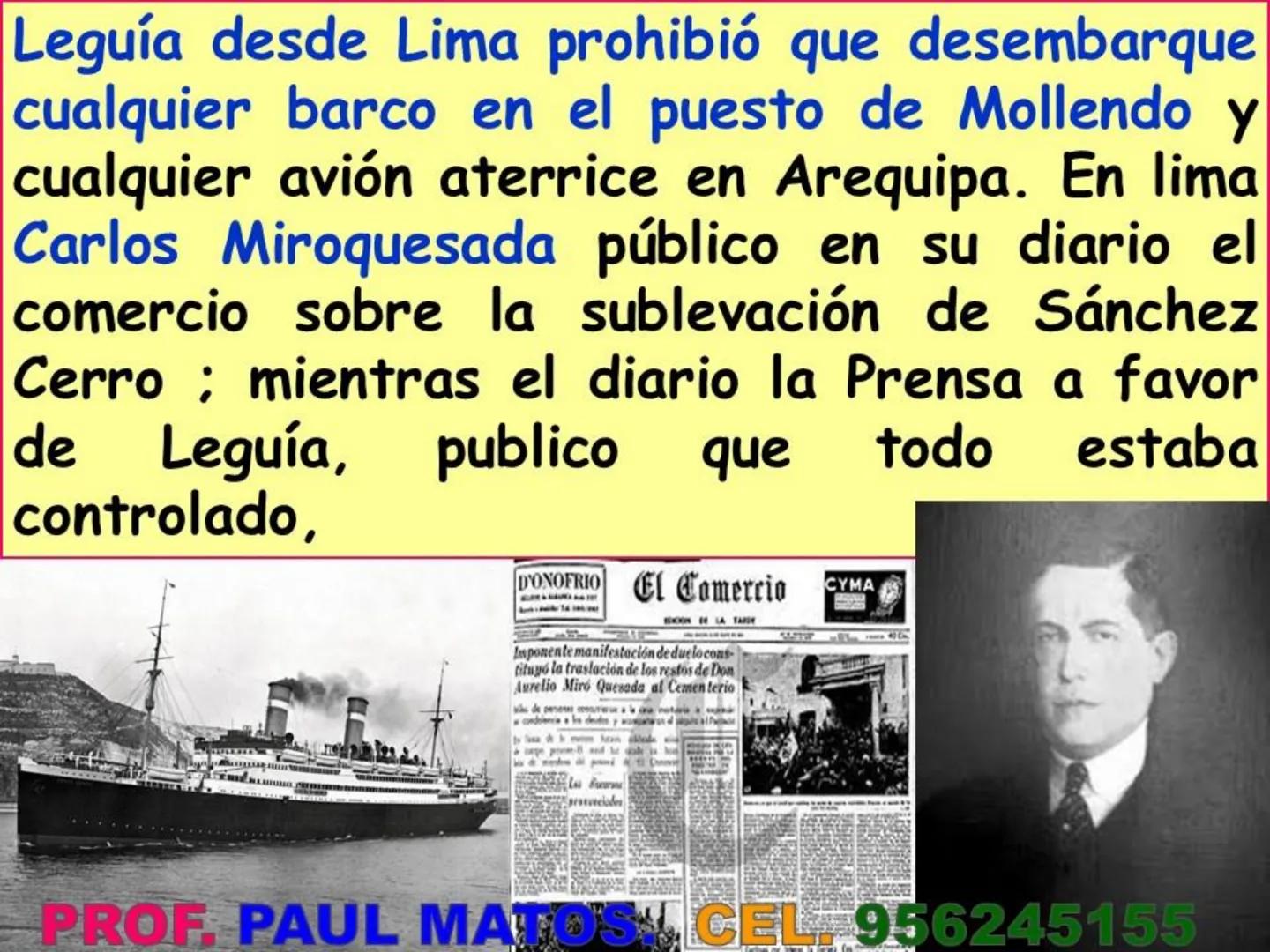 ¿Cómo fue el gobierno
nacionalista de Sánchez Cerro?
(1930-1931)
Piurano conocido como El "Mocho"
PROF PAUL MATOS. CEL. 956245155 COMPETENCI