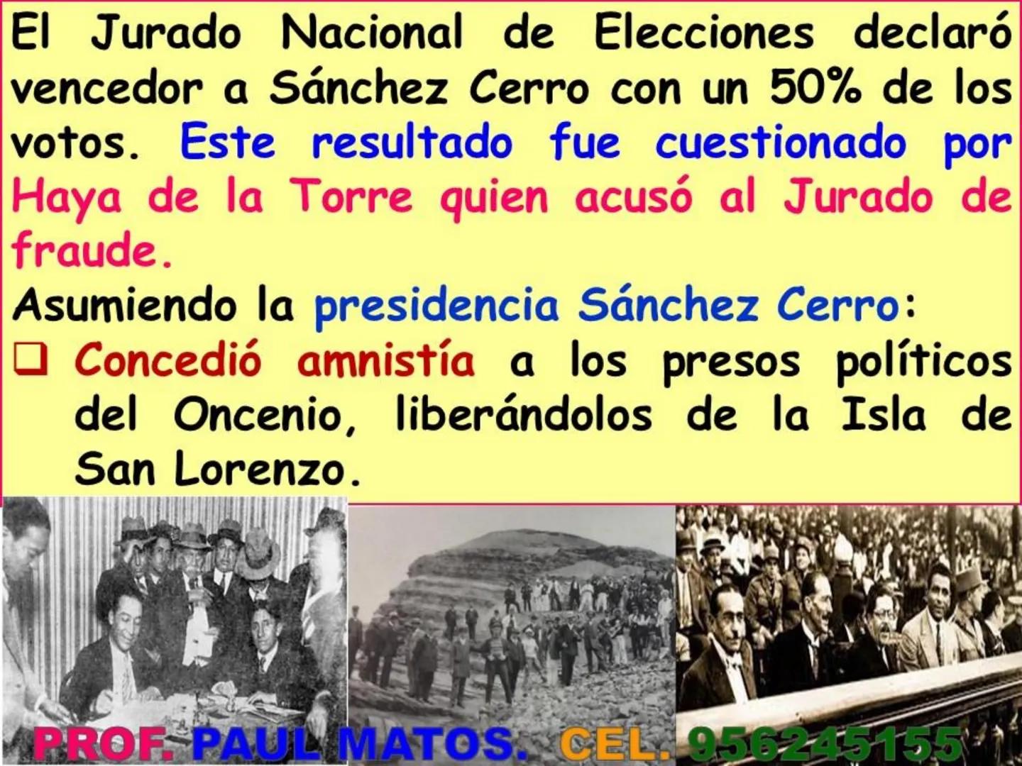 ¿Cómo fue el gobierno
nacionalista de Sánchez Cerro?
(1930-1931)
Piurano conocido como El "Mocho"
PROF PAUL MATOS. CEL. 956245155 COMPETENCI