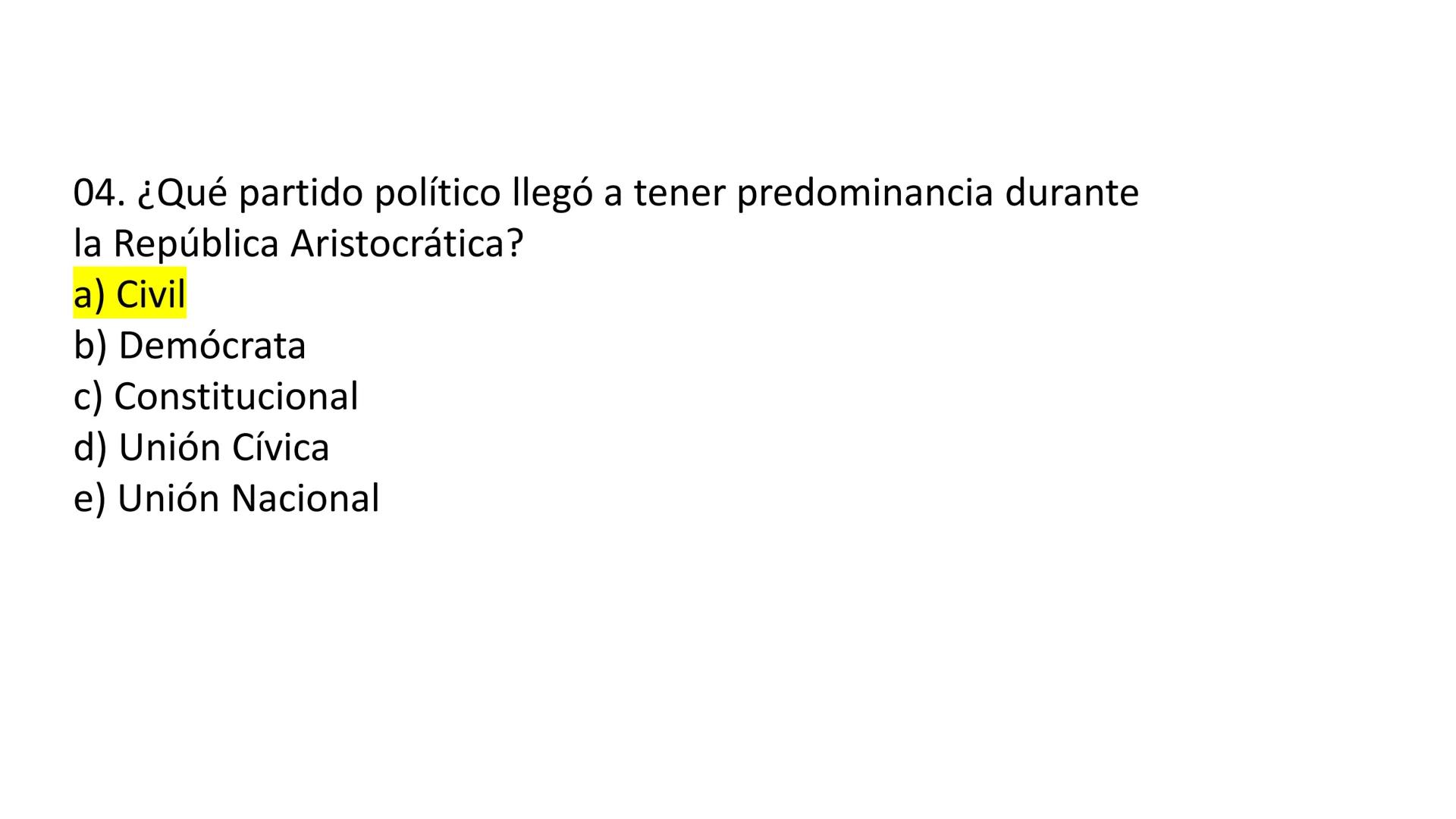 # CAPÍTULO 01:
PRIMER MILITARISMO 01. Luego de la guerra de Independencia del Perú y por la debilidad
administrativa, la fragmentación polí