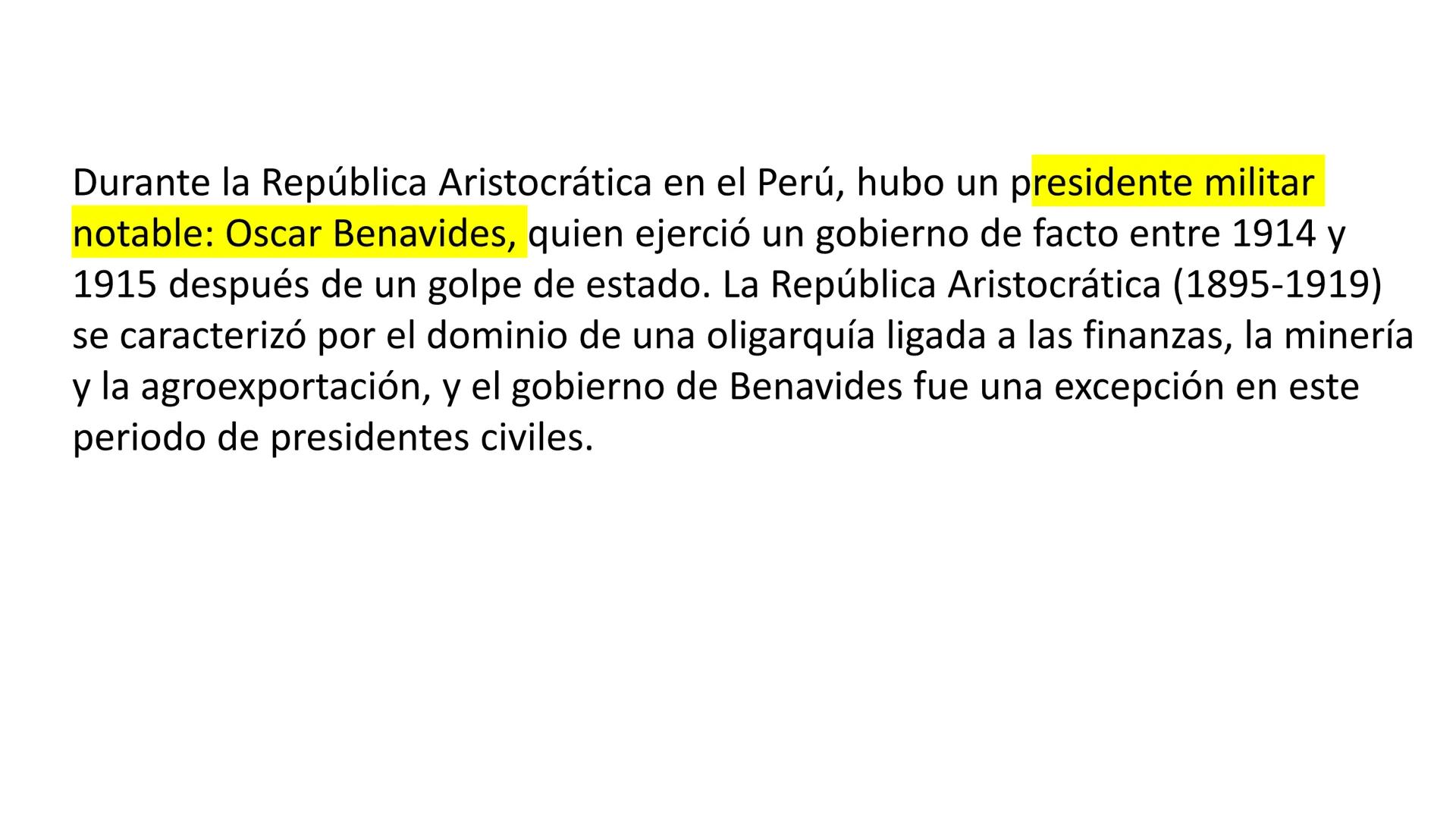 # CAPÍTULO 01:
PRIMER MILITARISMO 01. Luego de la guerra de Independencia del Perú y por la debilidad
administrativa, la fragmentación polí
