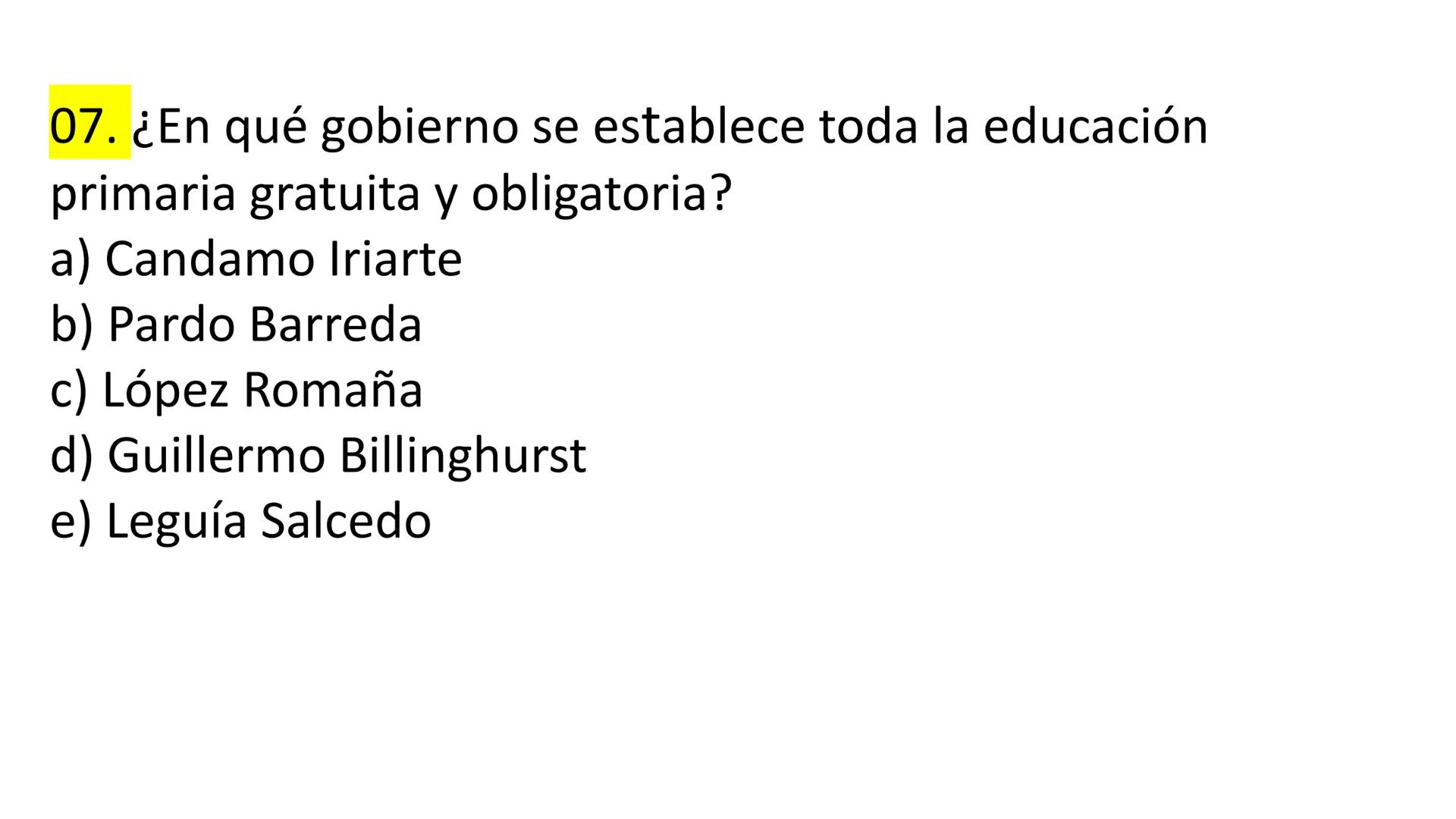 # CAPÍTULO 01:
PRIMER MILITARISMO 01. Luego de la guerra de Independencia del Perú y por la debilidad
administrativa, la fragmentación polí