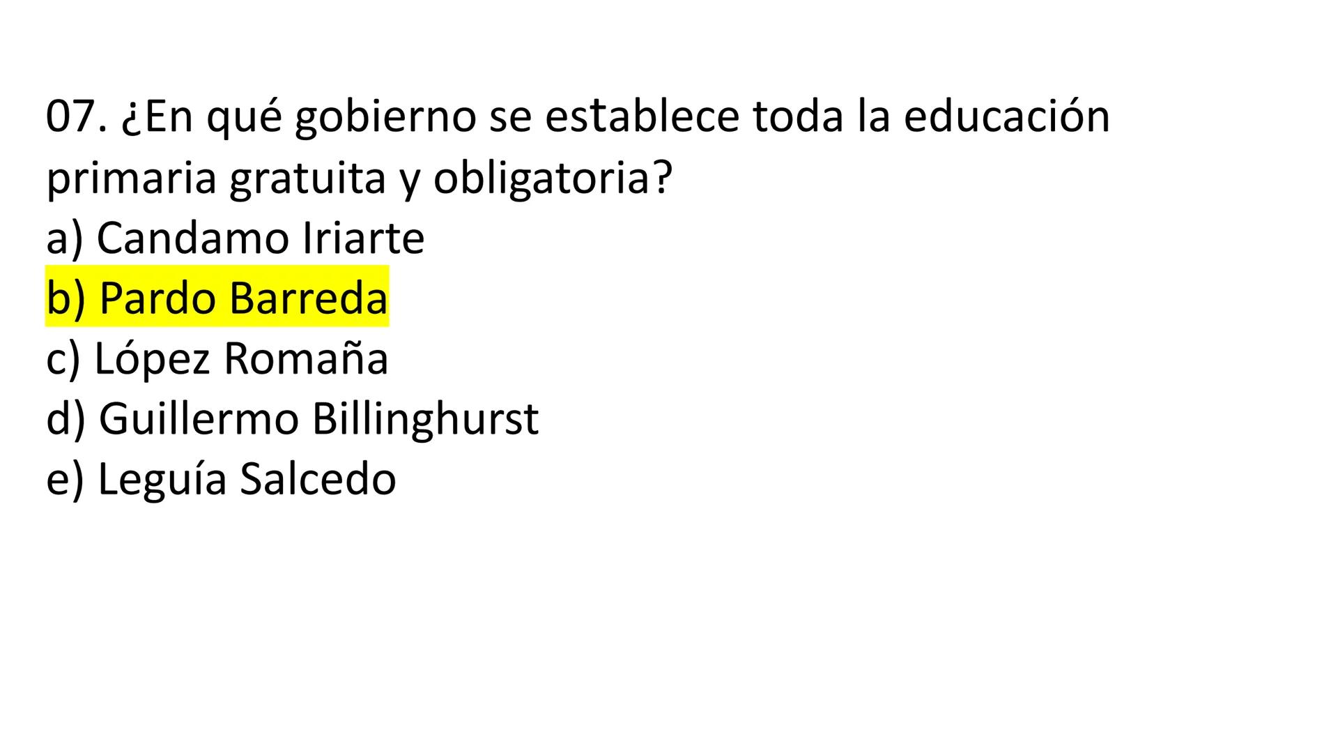 # CAPÍTULO 01:
PRIMER MILITARISMO 01. Luego de la guerra de Independencia del Perú y por la debilidad
administrativa, la fragmentación polí