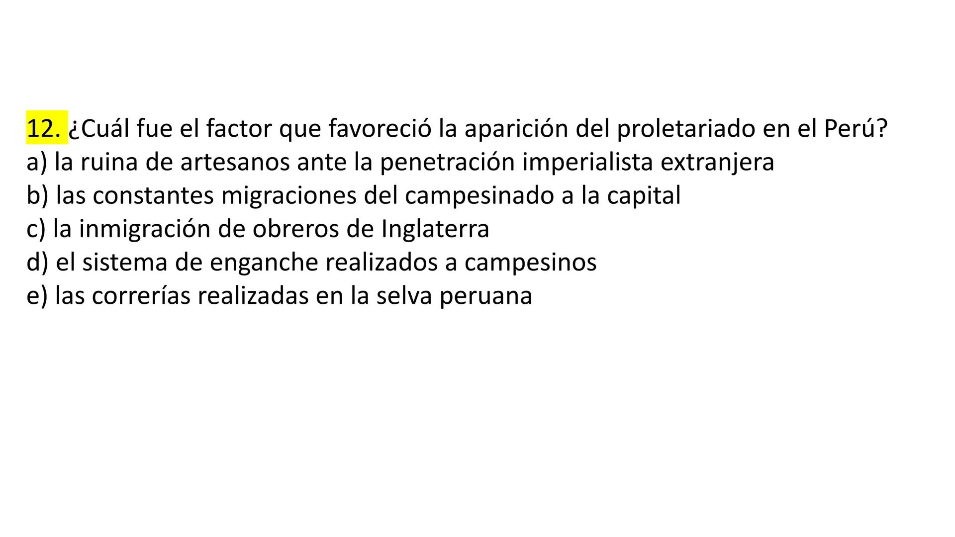 # CAPÍTULO 01:
PRIMER MILITARISMO 01. Luego de la guerra de Independencia del Perú y por la debilidad
administrativa, la fragmentación polí