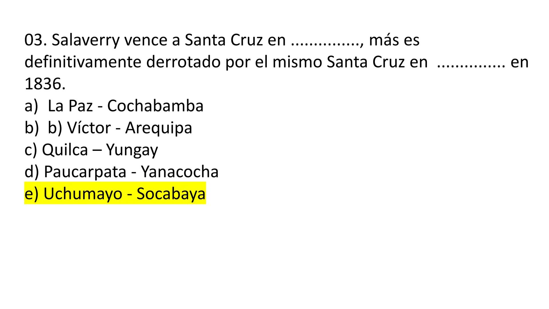# CAPÍTULO 01:
PRIMER MILITARISMO 01. Luego de la guerra de Independencia del Perú y por la debilidad
administrativa, la fragmentación polí