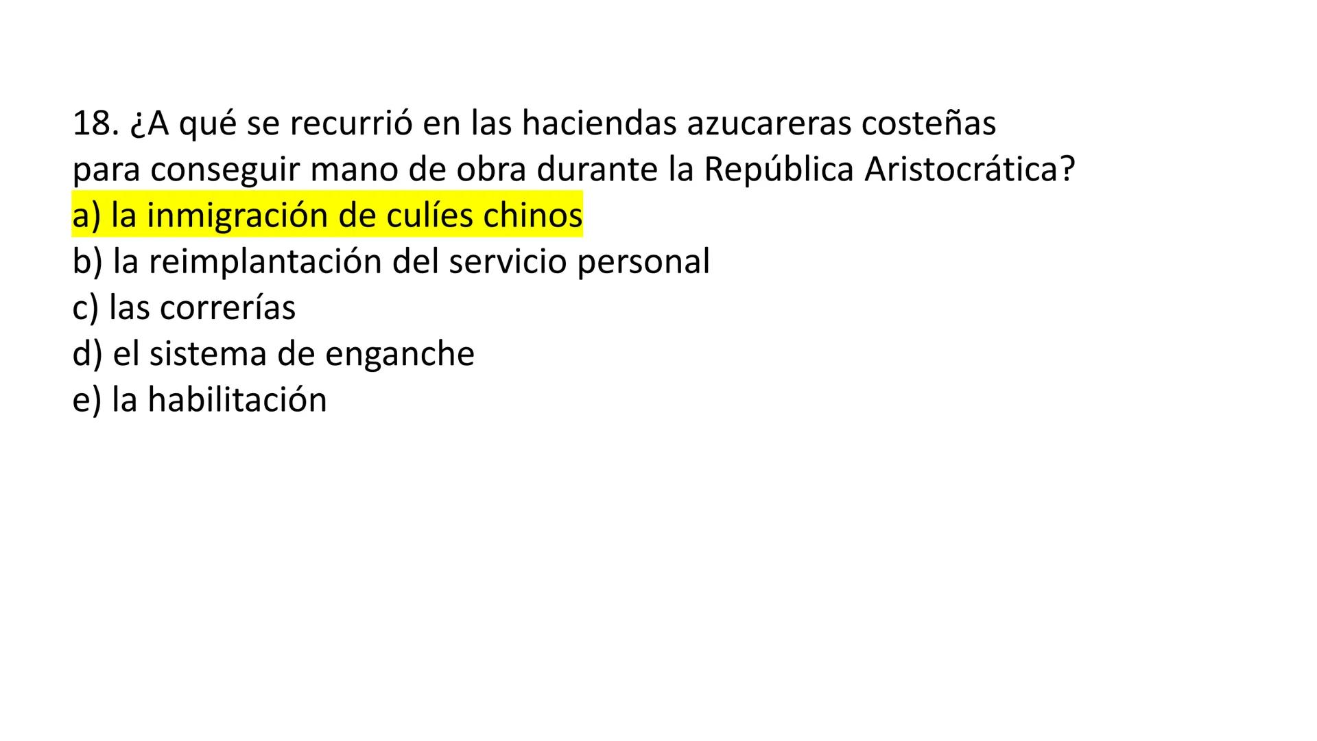 # CAPÍTULO 01:
PRIMER MILITARISMO 01. Luego de la guerra de Independencia del Perú y por la debilidad
administrativa, la fragmentación polí
