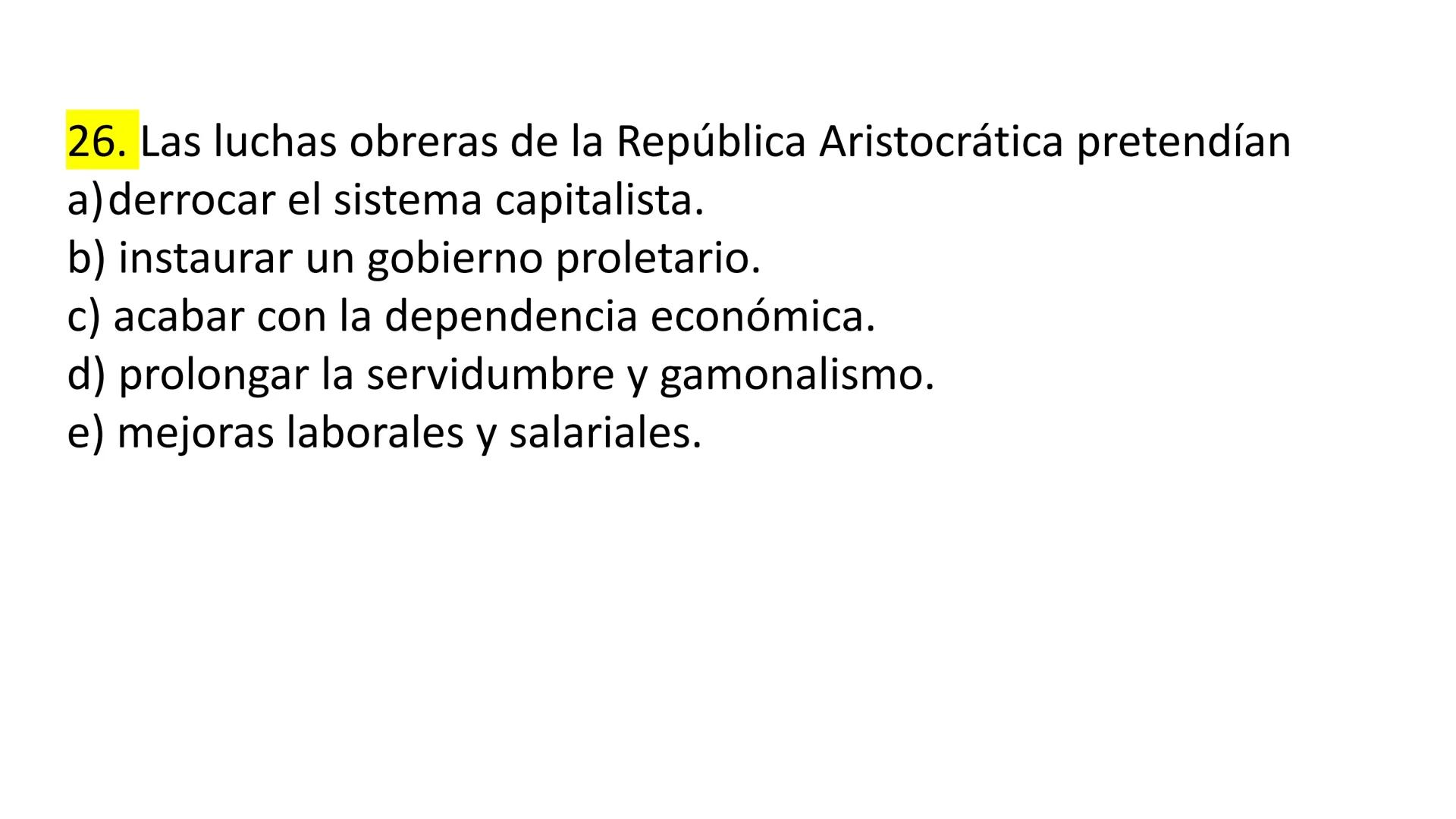# CAPÍTULO 01:
PRIMER MILITARISMO 01. Luego de la guerra de Independencia del Perú y por la debilidad
administrativa, la fragmentación polí