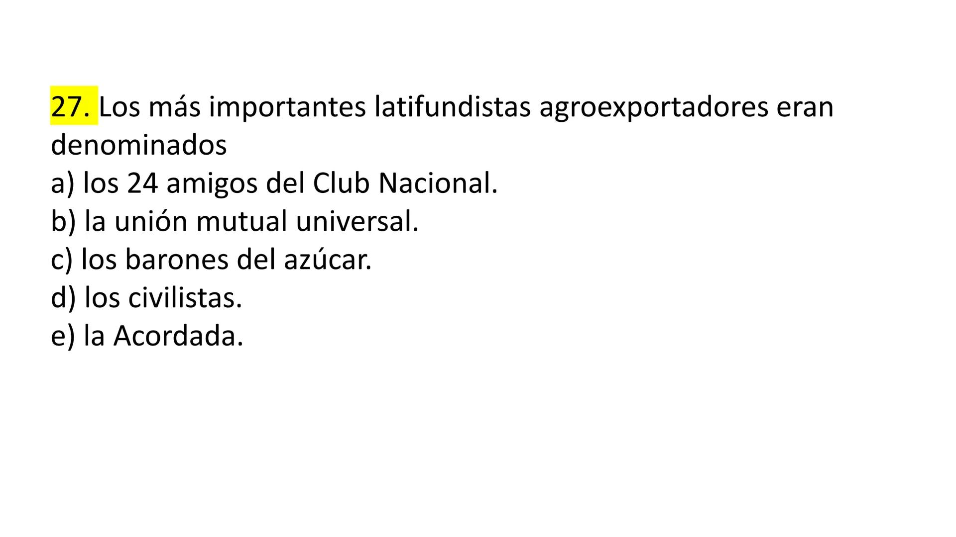 # CAPÍTULO 01:
PRIMER MILITARISMO 01. Luego de la guerra de Independencia del Perú y por la debilidad
administrativa, la fragmentación polí