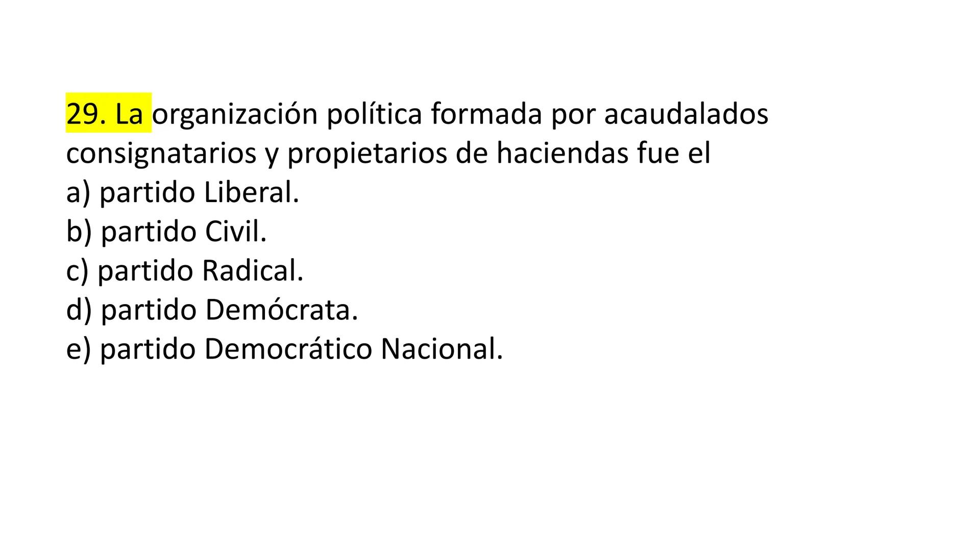 # CAPÍTULO 01:
PRIMER MILITARISMO 01. Luego de la guerra de Independencia del Perú y por la debilidad
administrativa, la fragmentación polí
