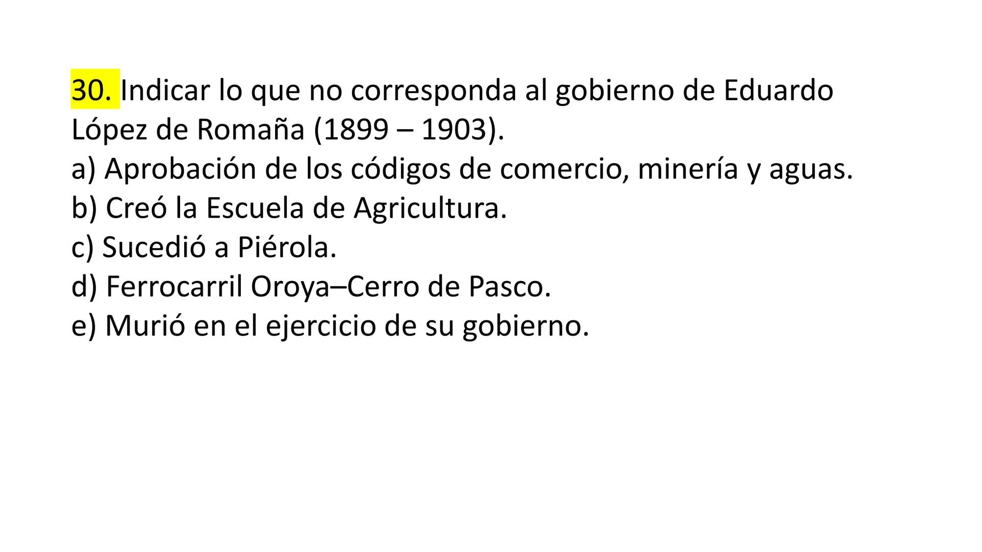 # CAPÍTULO 01:
PRIMER MILITARISMO 01. Luego de la guerra de Independencia del Perú y por la debilidad
administrativa, la fragmentación polí