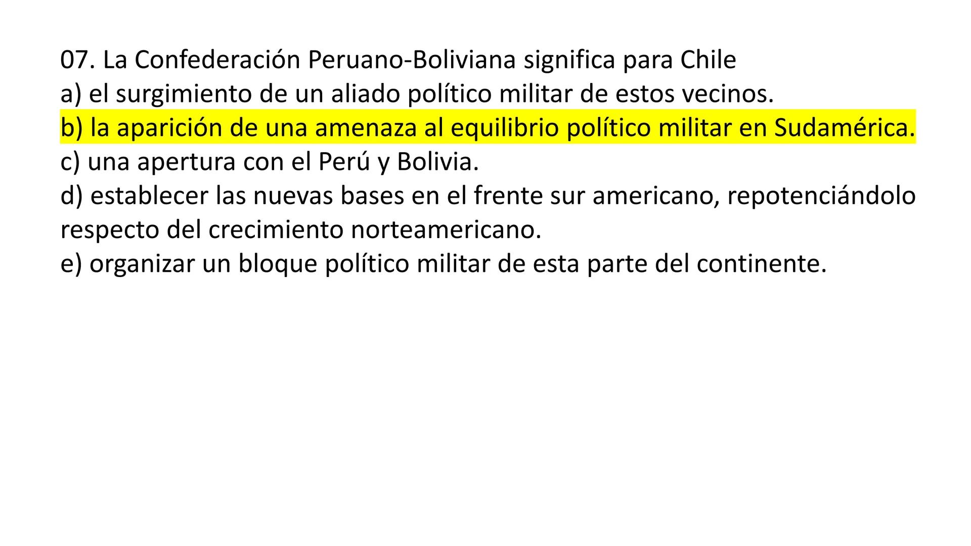 # CAPÍTULO 01:
PRIMER MILITARISMO 01. Luego de la guerra de Independencia del Perú y por la debilidad
administrativa, la fragmentación polí