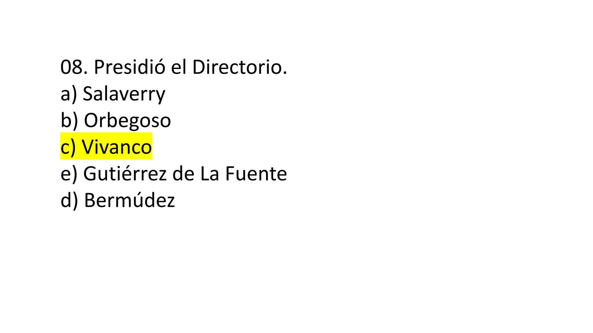 # CAPÍTULO 01:
PRIMER MILITARISMO 01. Luego de la guerra de Independencia del Perú y por la debilidad
administrativa, la fragmentación polí