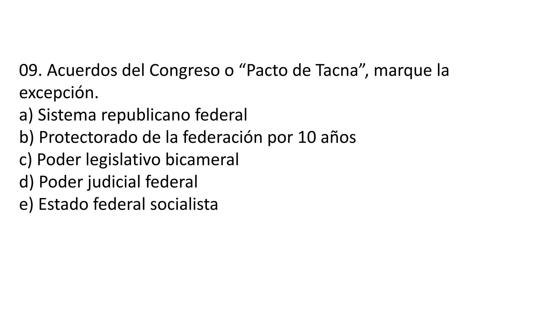 # CAPÍTULO 01:
PRIMER MILITARISMO 01. Luego de la guerra de Independencia del Perú y por la debilidad
administrativa, la fragmentación polí
