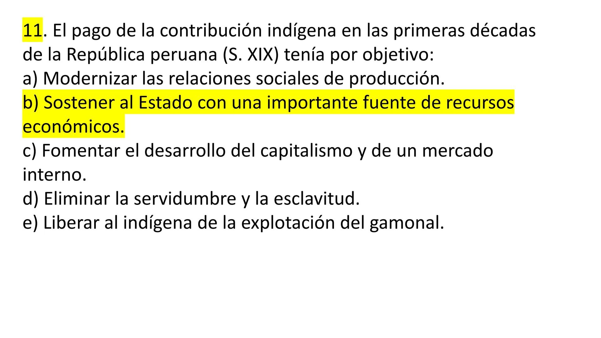 # CAPÍTULO 01:
PRIMER MILITARISMO 01. Luego de la guerra de Independencia del Perú y por la debilidad
administrativa, la fragmentación polí