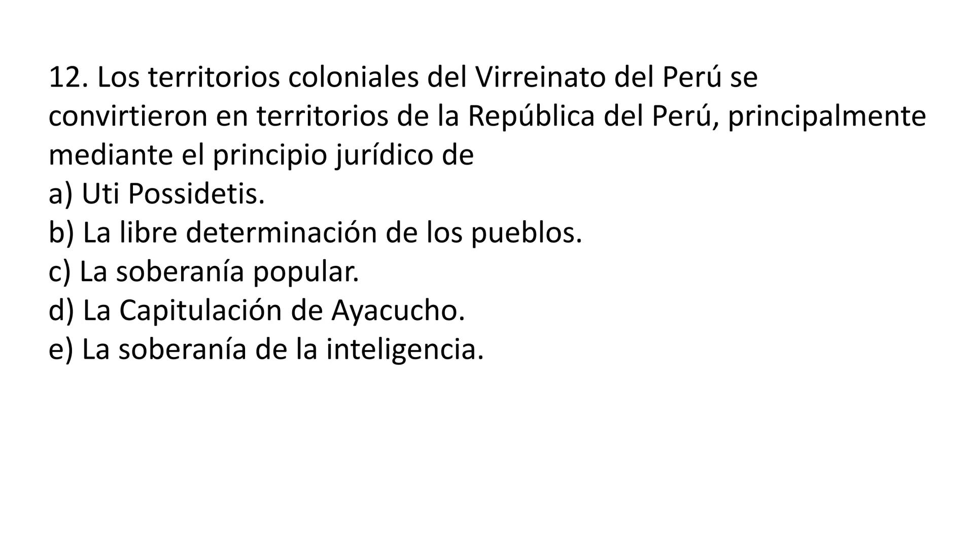 # CAPÍTULO 01:
PRIMER MILITARISMO 01. Luego de la guerra de Independencia del Perú y por la debilidad
administrativa, la fragmentación polí