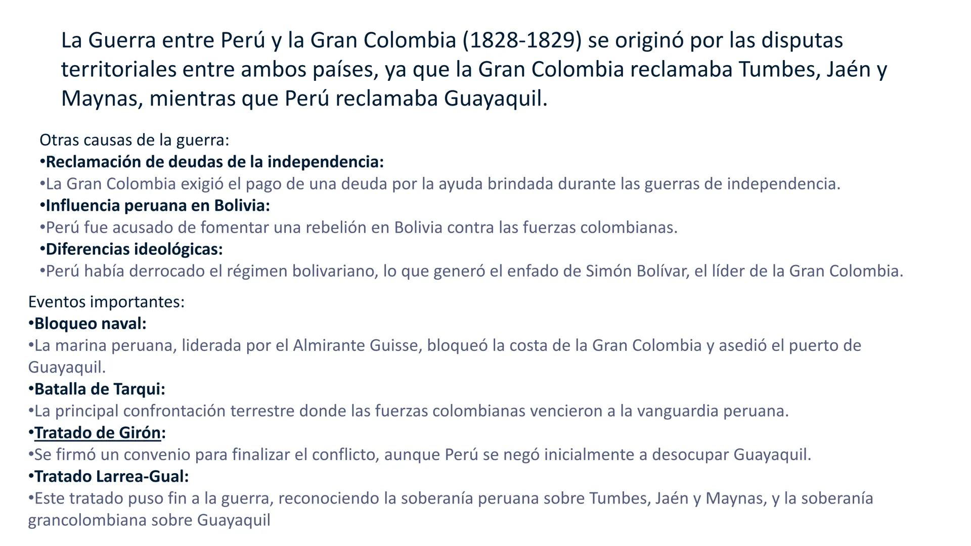 # CAPÍTULO 01:
PRIMER MILITARISMO 01. Luego de la guerra de Independencia del Perú y por la debilidad
administrativa, la fragmentación polí