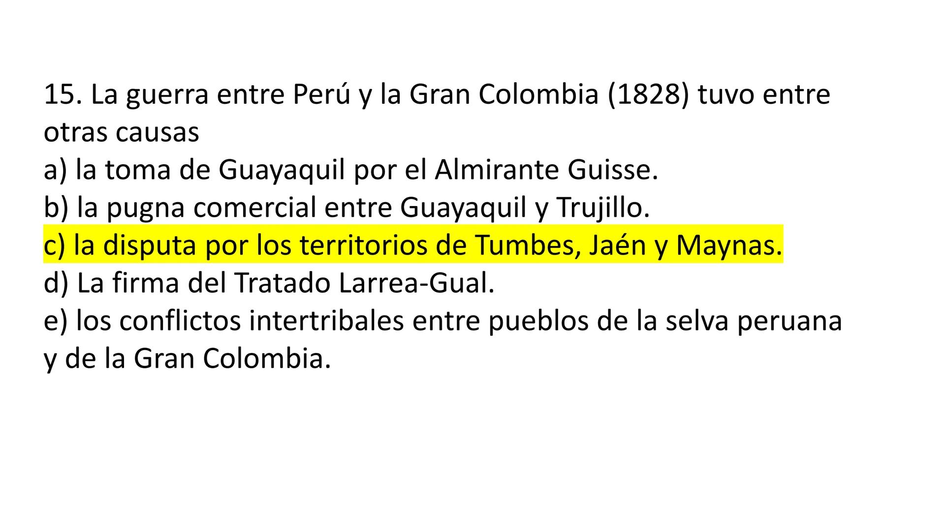 # CAPÍTULO 01:
PRIMER MILITARISMO 01. Luego de la guerra de Independencia del Perú y por la debilidad
administrativa, la fragmentación polí