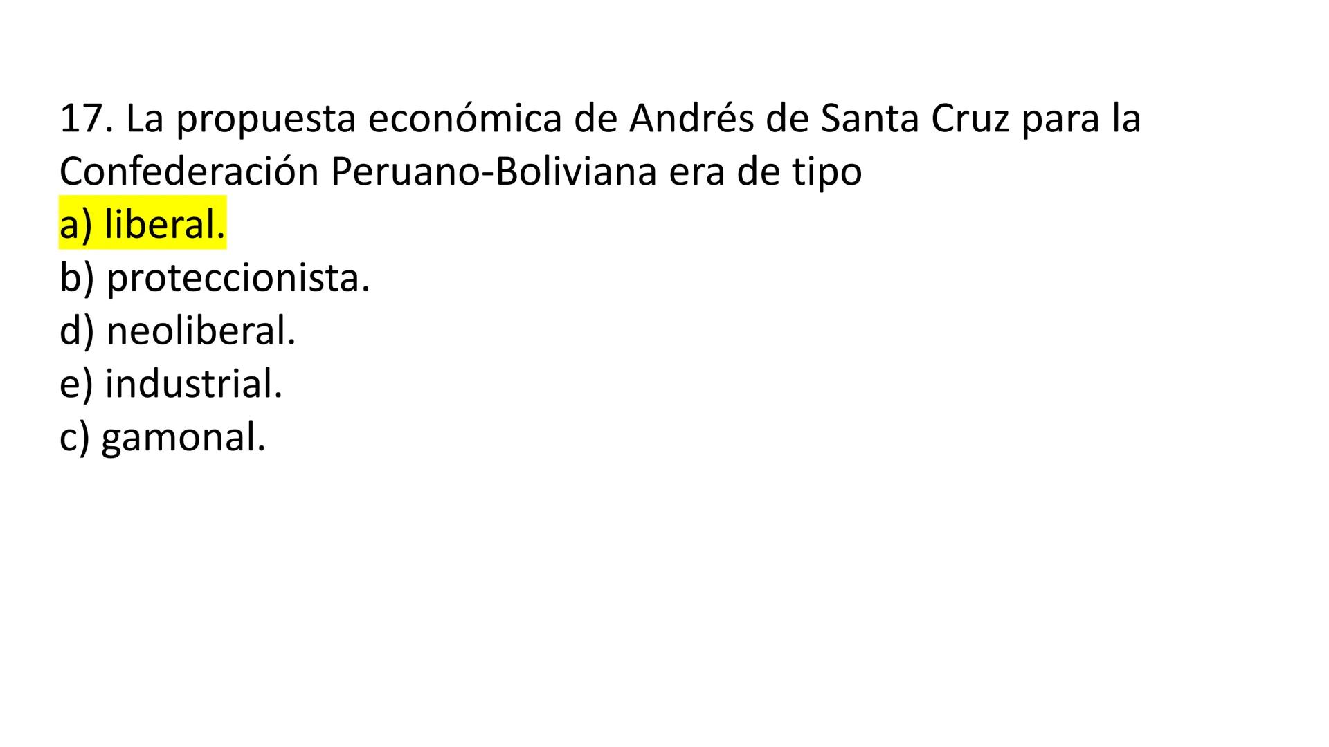 # CAPÍTULO 01:
PRIMER MILITARISMO 01. Luego de la guerra de Independencia del Perú y por la debilidad
administrativa, la fragmentación polí