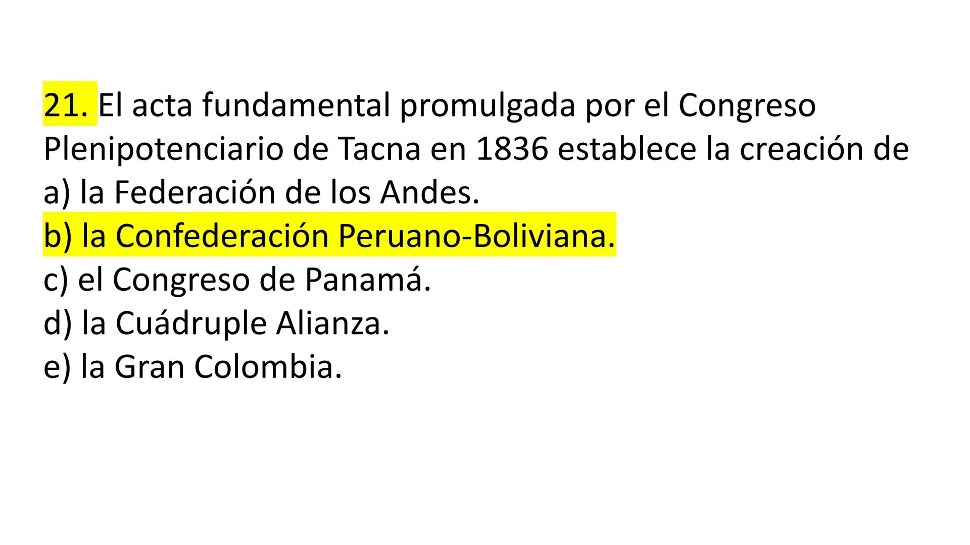 # CAPÍTULO 01:
PRIMER MILITARISMO 01. Luego de la guerra de Independencia del Perú y por la debilidad
administrativa, la fragmentación polí