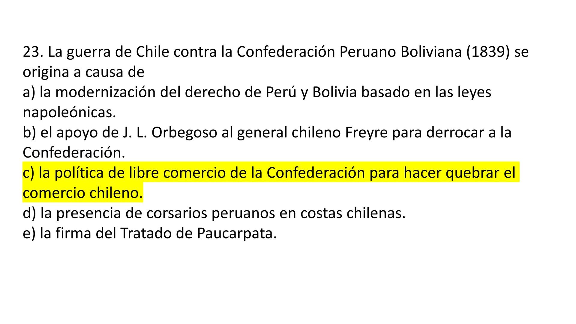 # CAPÍTULO 01:
PRIMER MILITARISMO 01. Luego de la guerra de Independencia del Perú y por la debilidad
administrativa, la fragmentación polí