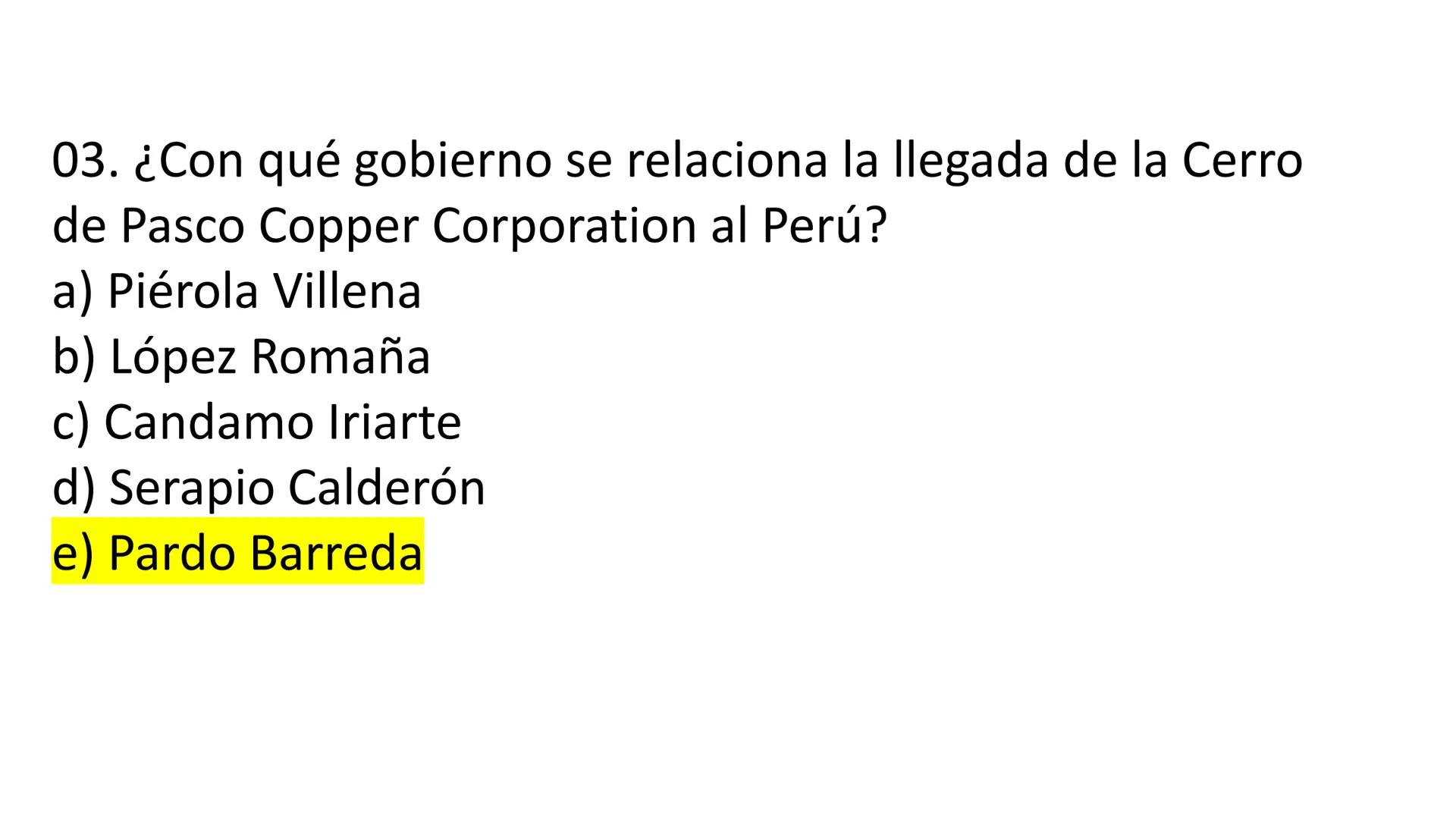 # CAPÍTULO 01:
PRIMER MILITARISMO 01. Luego de la guerra de Independencia del Perú y por la debilidad
administrativa, la fragmentación polí