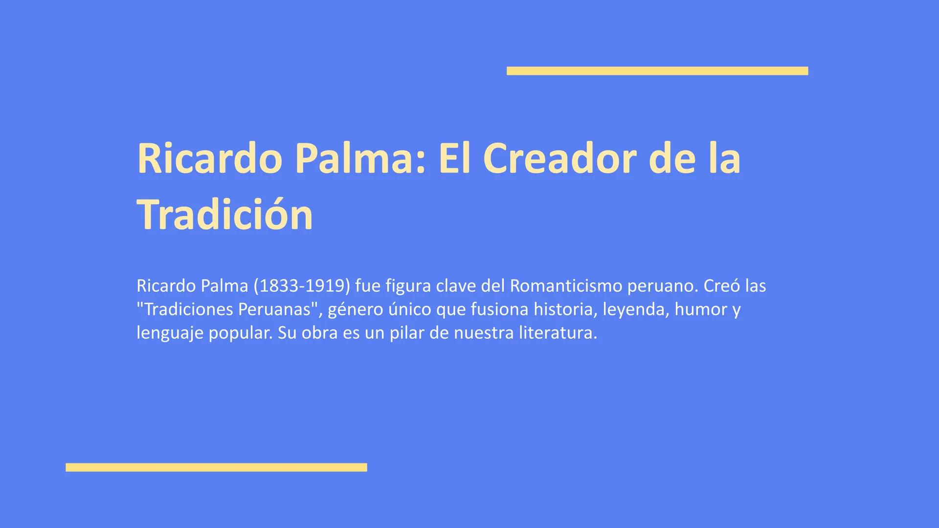 El Romanticismo
Peruano
TERATUR
ENTOS Y TENDE
EL ROMANTICISMO EN L
Forjando la identidad nacional a través de la literatura. # Índice
* C