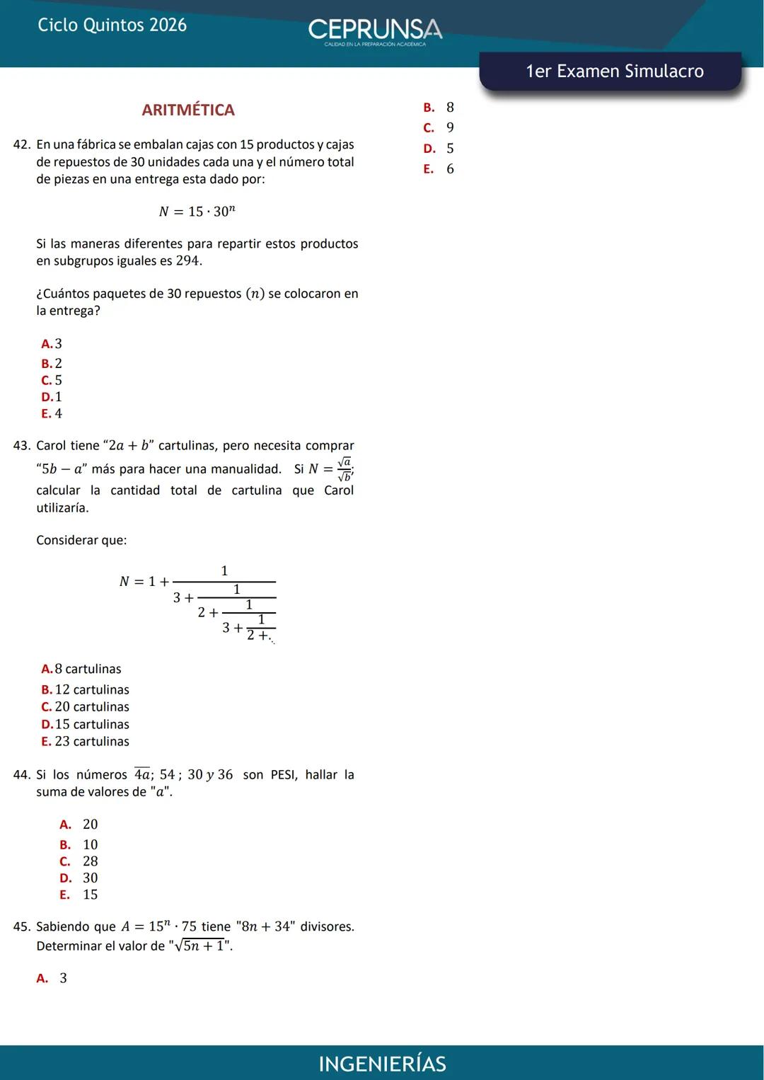 LA PROFESION
ERIA
MARC AQUISE
ESCUELA PROFESIONAL
DE INGENERA CIVL
EXAMEN
SIMULACRO
INGENIERÍAS
UNSA
UNIVERSIDAD NACIONAL DE SAN AGUSTIN