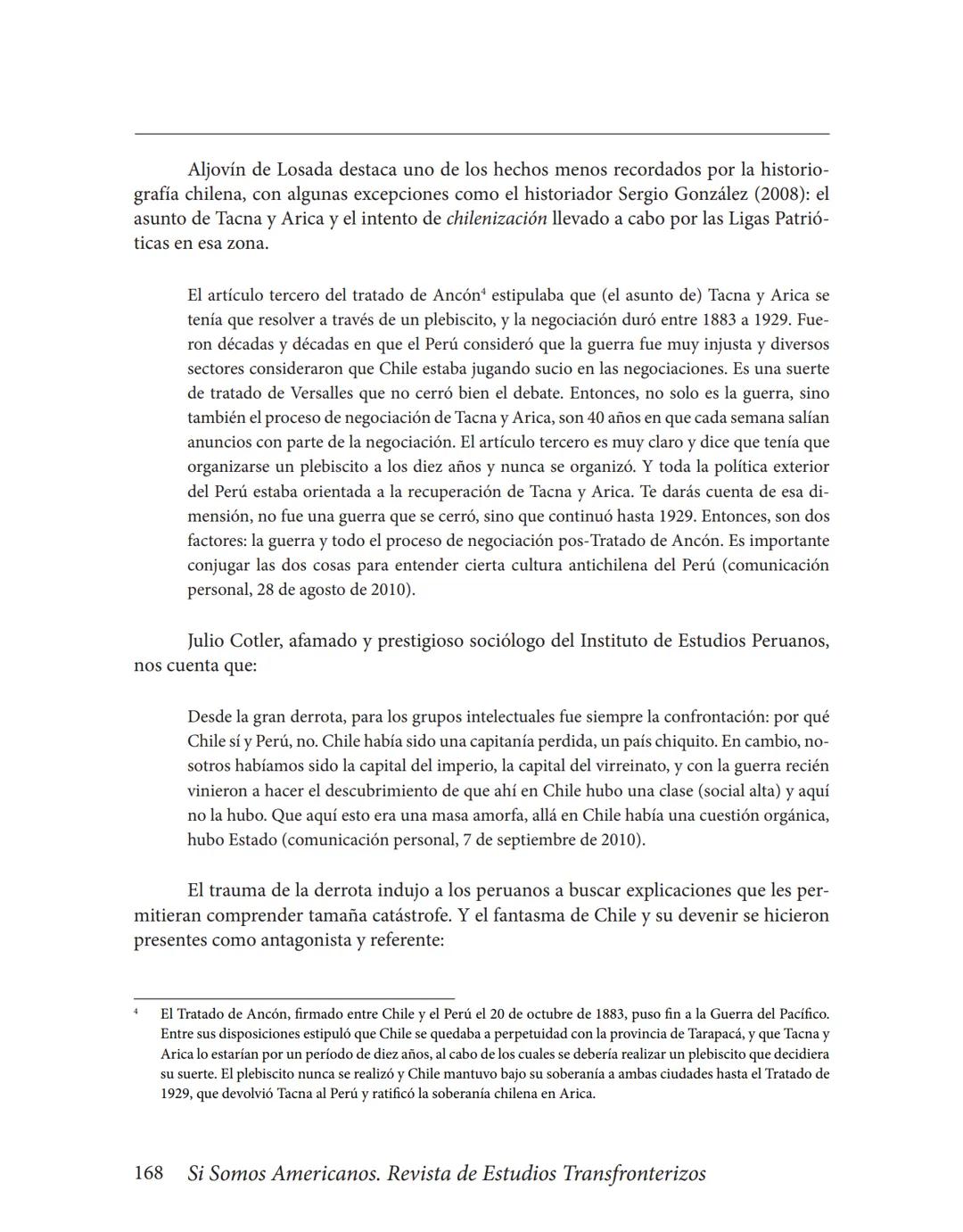 Volumen XIV / N° 2/julio-diciembre 2014/pp. 159-185
# La Guerra del Pacífico como referente nacional y punto
## condicionante de las relaci
