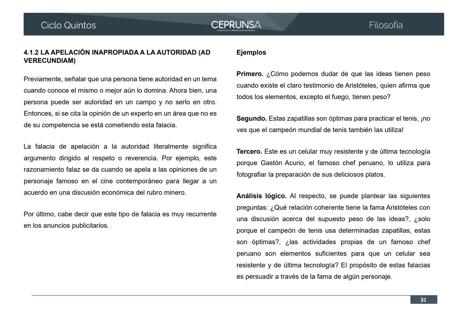 UNSA
UNIVERSIDAD NACIONAL DE SAN AGUSTIN DE AREQUIPA
CEPRUNSA
CALIDAD EN LA PREPARACIÓN ACADÉMICA
2026
CICLO QUINTOS
CURSO
FILOSOFÍA
BANCO D