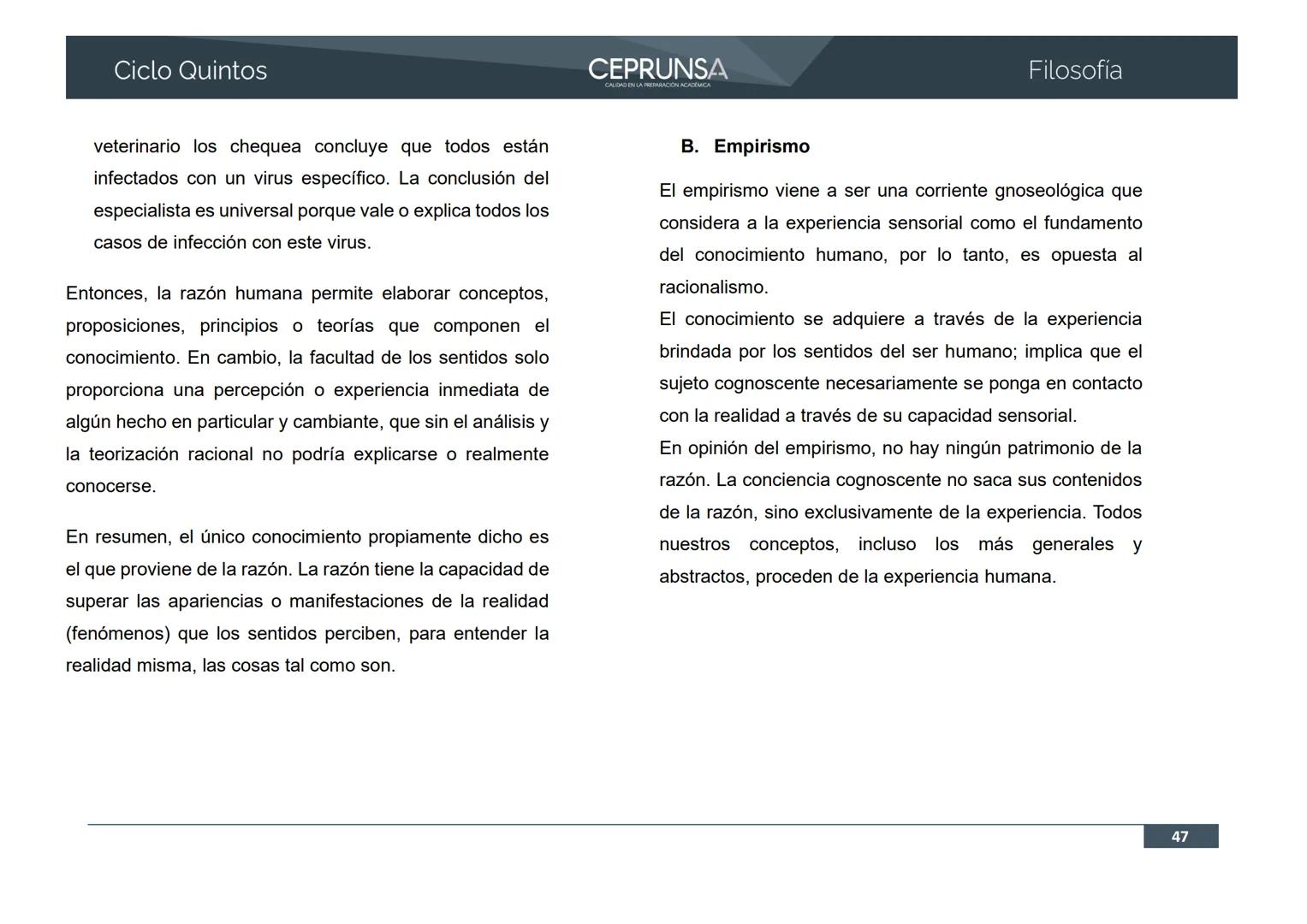 UNSA
UNIVERSIDAD NACIONAL DE SAN AGUSTIN DE AREQUIPA
CEPRUNSA
CALIDAD EN LA PREPARACIÓN ACADÉMICA
2026
CICLO QUINTOS
CURSO
FILOSOFÍA
BANCO D