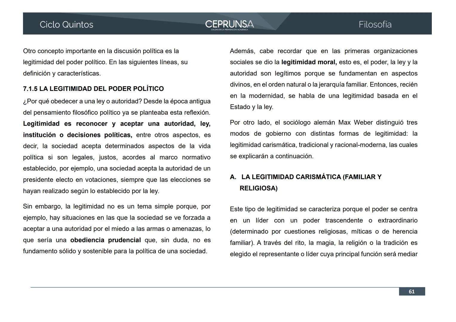 UNSA
UNIVERSIDAD NACIONAL DE SAN AGUSTIN DE AREQUIPA
CEPRUNSA
CALIDAD EN LA PREPARACIÓN ACADÉMICA
2026
CICLO QUINTOS
CURSO
FILOSOFÍA
BANCO D