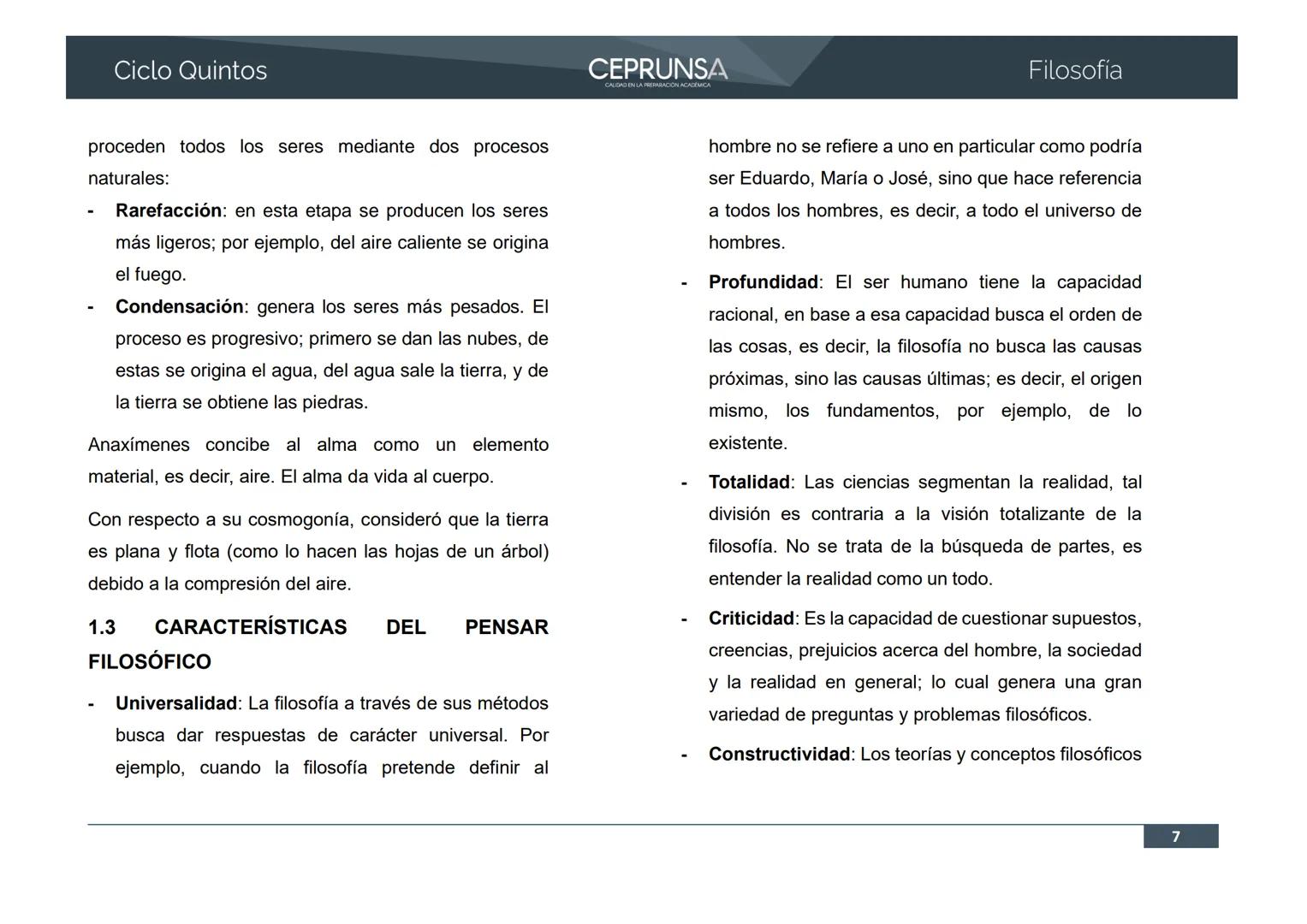 UNSA
UNIVERSIDAD NACIONAL DE SAN AGUSTIN DE AREQUIPA
CEPRUNSA
CALIDAD EN LA PREPARACIÓN ACADÉMICA
2026
CICLO QUINTOS
CURSO
FILOSOFÍA
BANCO D