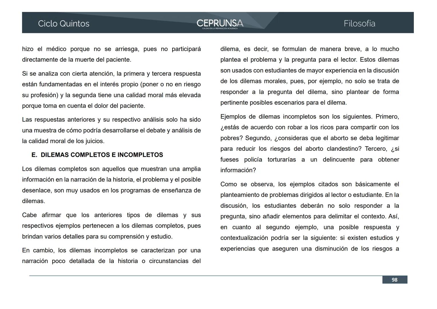 UNSA
UNIVERSIDAD NACIONAL DE SAN AGUSTIN DE AREQUIPA
CEPRUNSA
CALIDAD EN LA PREPARACIÓN ACADÉMICA
2026
CICLO QUINTOS
CURSO
FILOSOFÍA
BANCO D