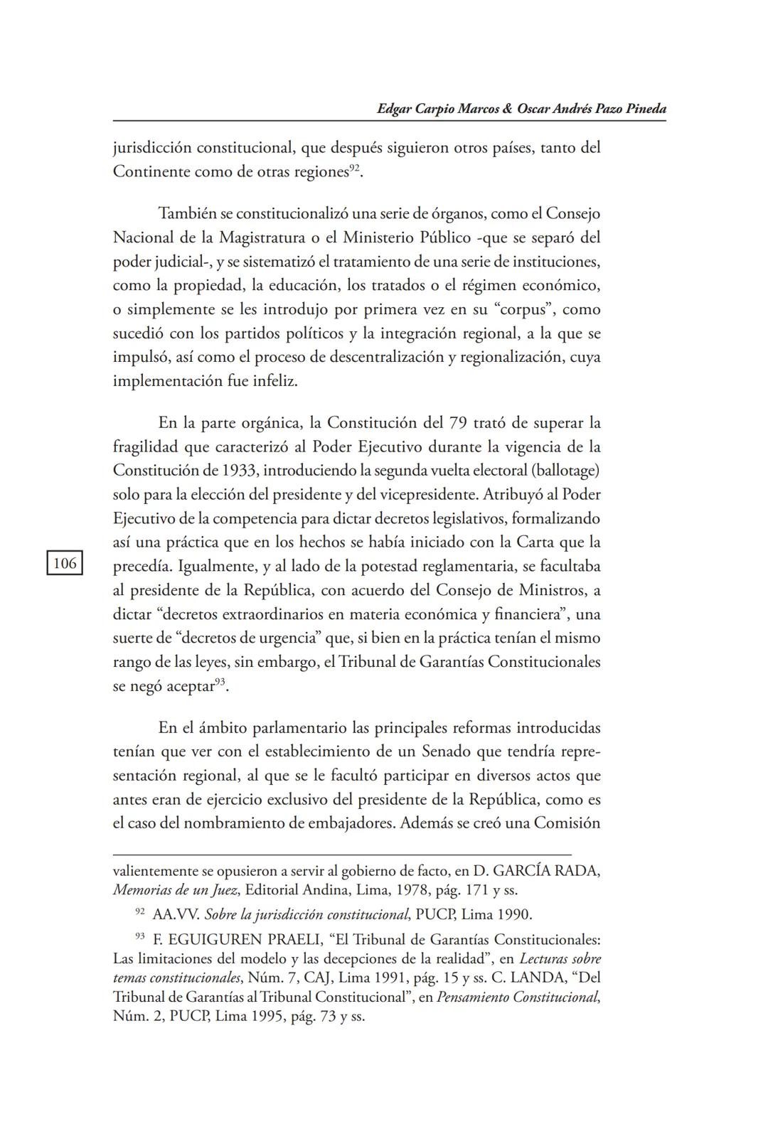 REVISTA PERUANA
DE DERECHO CONSTITUCIONAL
HISTORIA CONSTITUCIONAL
CENTRO DE ESTUDIOS CONSTITUCIONALES
TRIBUNAL CONSTITUCIONAL DEL PERÚ M
