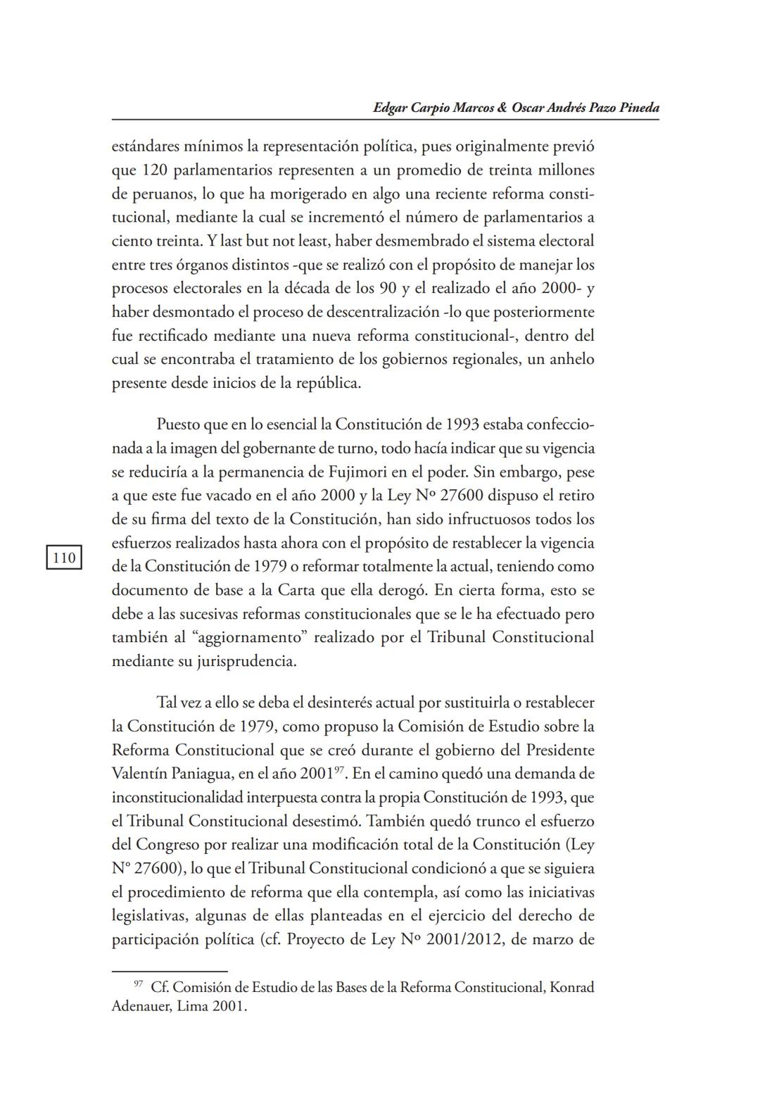 REVISTA PERUANA
DE DERECHO CONSTITUCIONAL
HISTORIA CONSTITUCIONAL
CENTRO DE ESTUDIOS CONSTITUCIONALES
TRIBUNAL CONSTITUCIONAL DEL PERÚ M