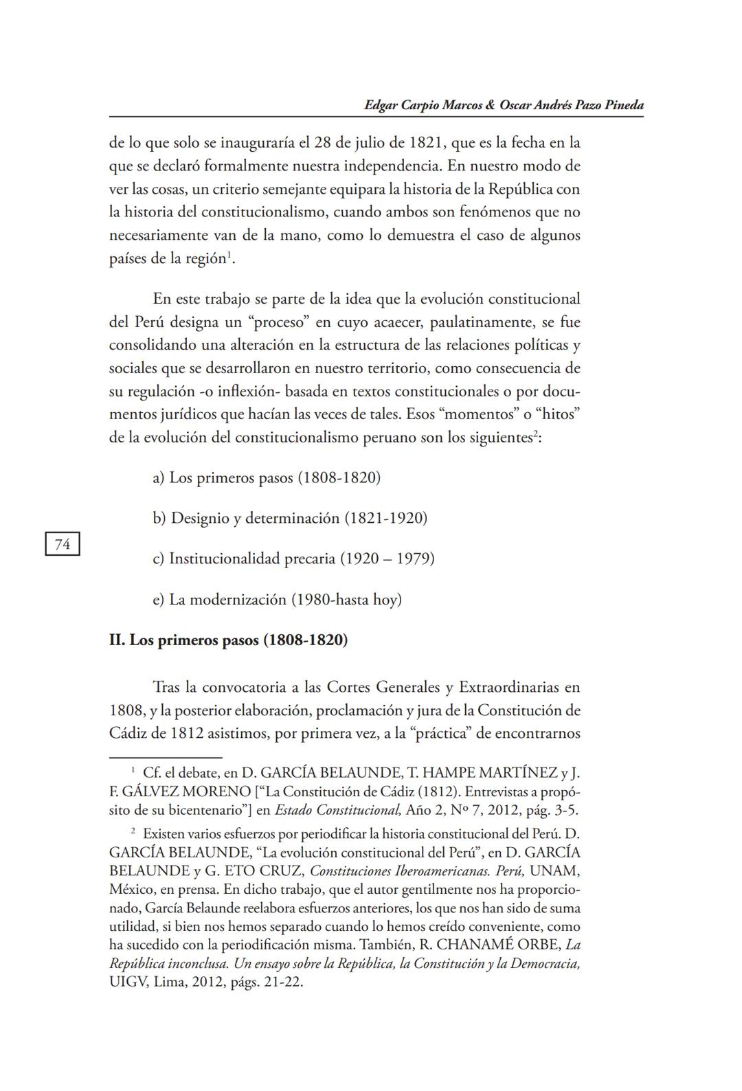 REVISTA PERUANA
DE DERECHO CONSTITUCIONAL
HISTORIA CONSTITUCIONAL
CENTRO DE ESTUDIOS CONSTITUCIONALES
TRIBUNAL CONSTITUCIONAL DEL PERÚ M