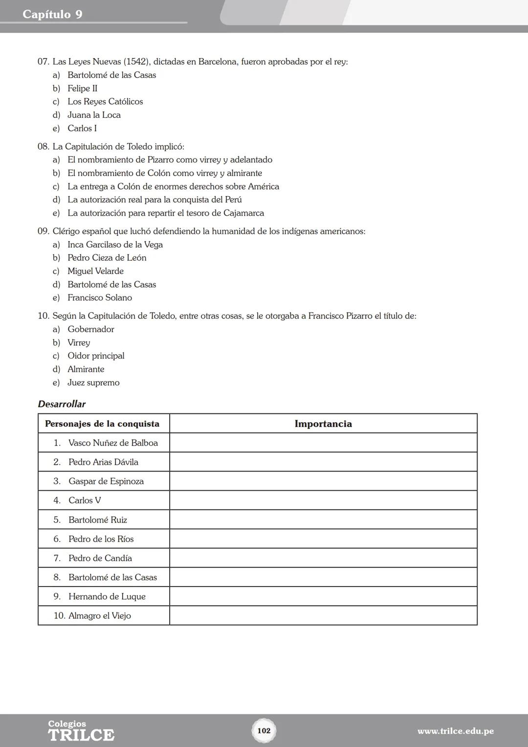 Colegios
# TRILCE
5.º San Marcos
Historia del Perú # Índice
I Bimestre
Capítulo 1
Primeros Pobladores Americanos
5
Capítulo 2
Poblamient