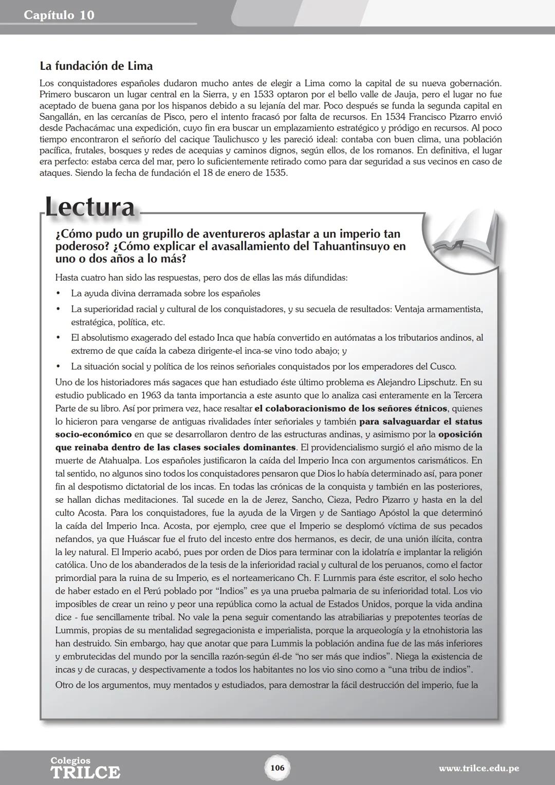 Colegios
# TRILCE
5.º San Marcos
Historia del Perú # Índice
I Bimestre
Capítulo 1
Primeros Pobladores Americanos
5
Capítulo 2
Poblamient
