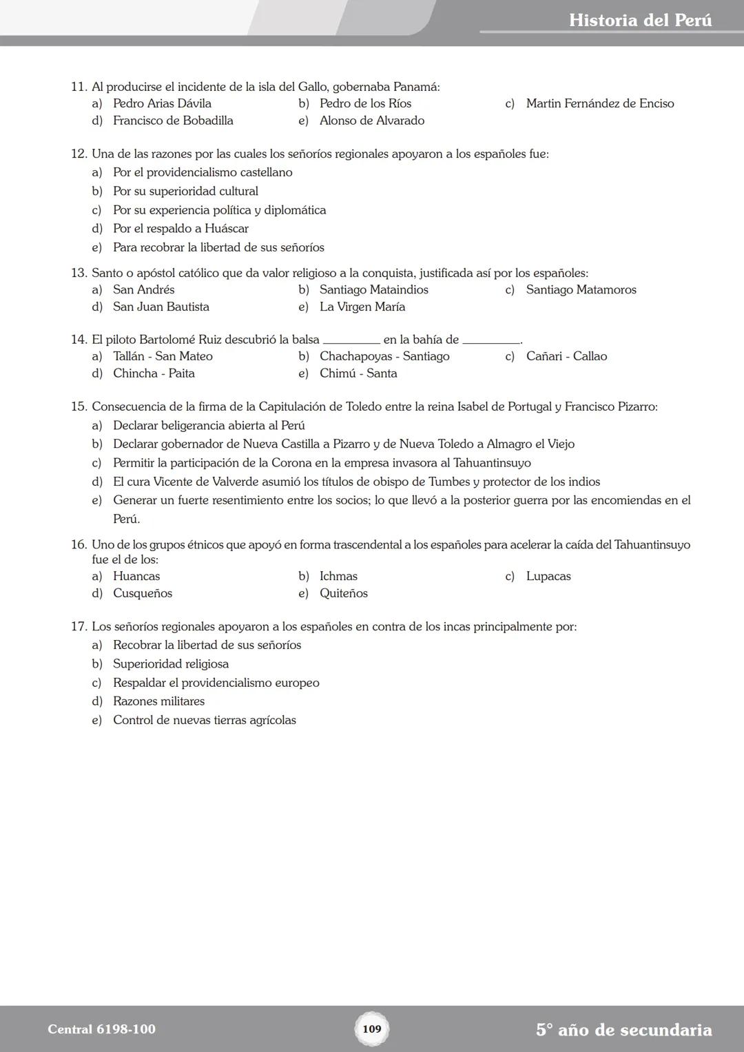 Colegios
# TRILCE
5.º San Marcos
Historia del Perú # Índice
I Bimestre
Capítulo 1
Primeros Pobladores Americanos
5
Capítulo 2
Poblamient