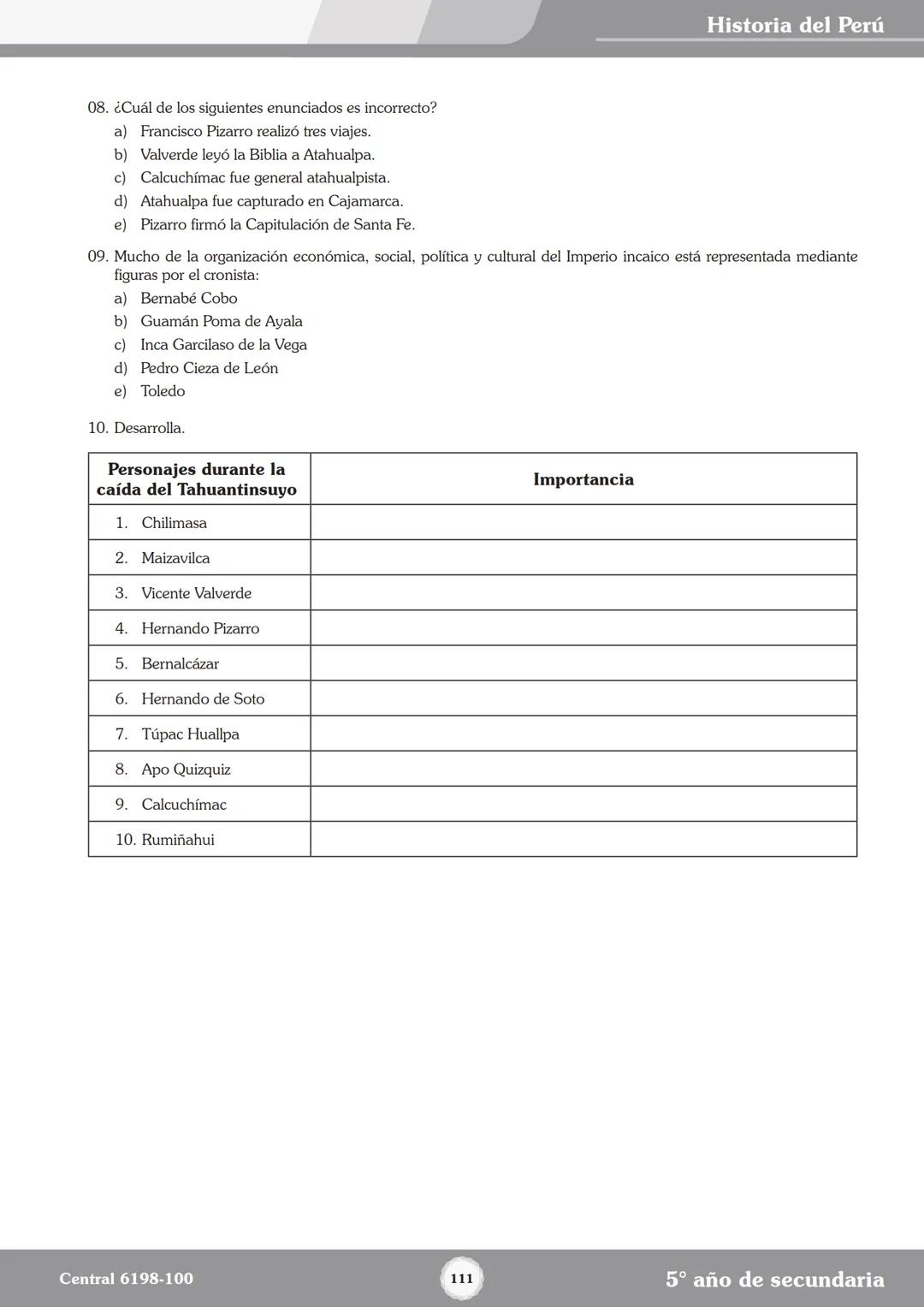 Colegios
# TRILCE
5.º San Marcos
Historia del Perú # Índice
I Bimestre
Capítulo 1
Primeros Pobladores Americanos
5
Capítulo 2
Poblamient
