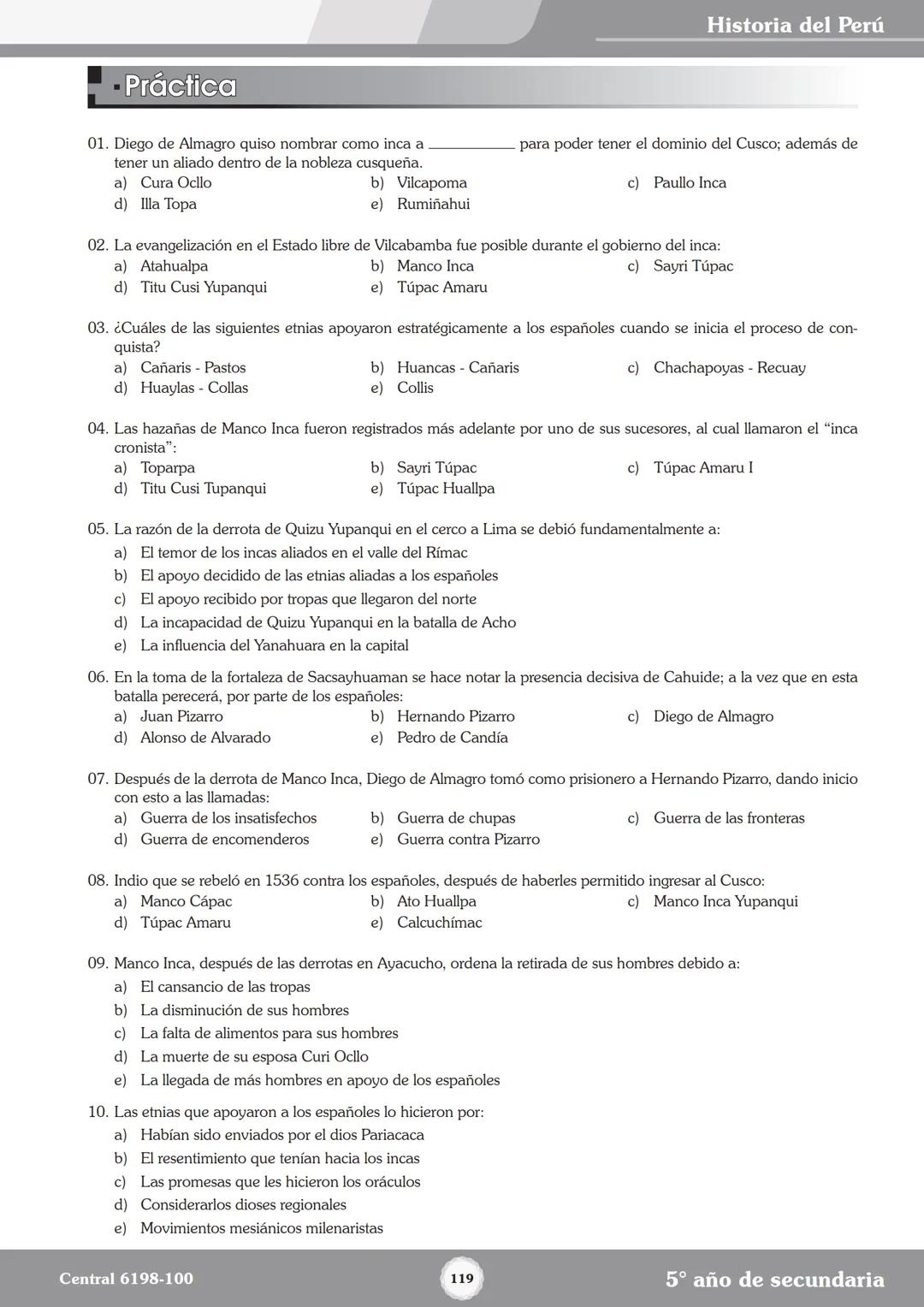 Colegios
# TRILCE
5.º San Marcos
Historia del Perú # Índice
I Bimestre
Capítulo 1
Primeros Pobladores Americanos
5
Capítulo 2
Poblamient