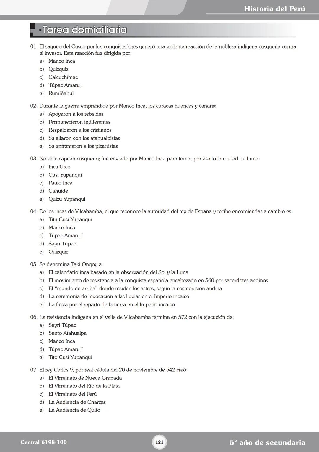 Colegios
# TRILCE
5.º San Marcos
Historia del Perú # Índice
I Bimestre
Capítulo 1
Primeros Pobladores Americanos
5
Capítulo 2
Poblamient