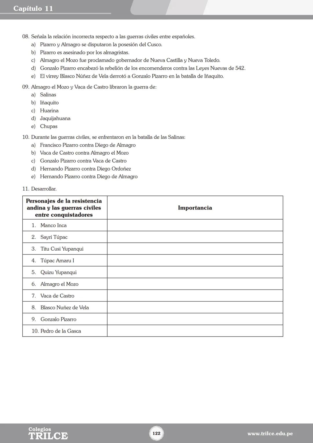 Colegios
# TRILCE
5.º San Marcos
Historia del Perú # Índice
I Bimestre
Capítulo 1
Primeros Pobladores Americanos
5
Capítulo 2
Poblamient
