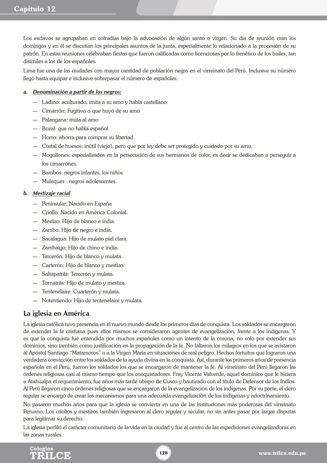 Colegios
# TRILCE
5.º San Marcos
Historia del Perú # Índice
I Bimestre
Capítulo 1
Primeros Pobladores Americanos
5
Capítulo 2
Poblamient