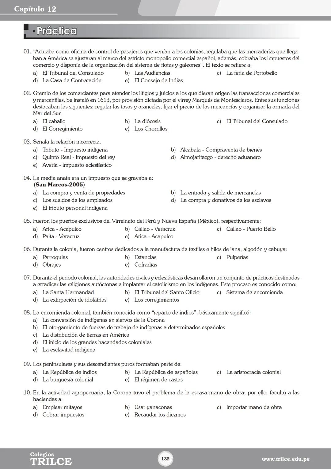 Colegios
# TRILCE
5.º San Marcos
Historia del Perú # Índice
I Bimestre
Capítulo 1
Primeros Pobladores Americanos
5
Capítulo 2
Poblamient