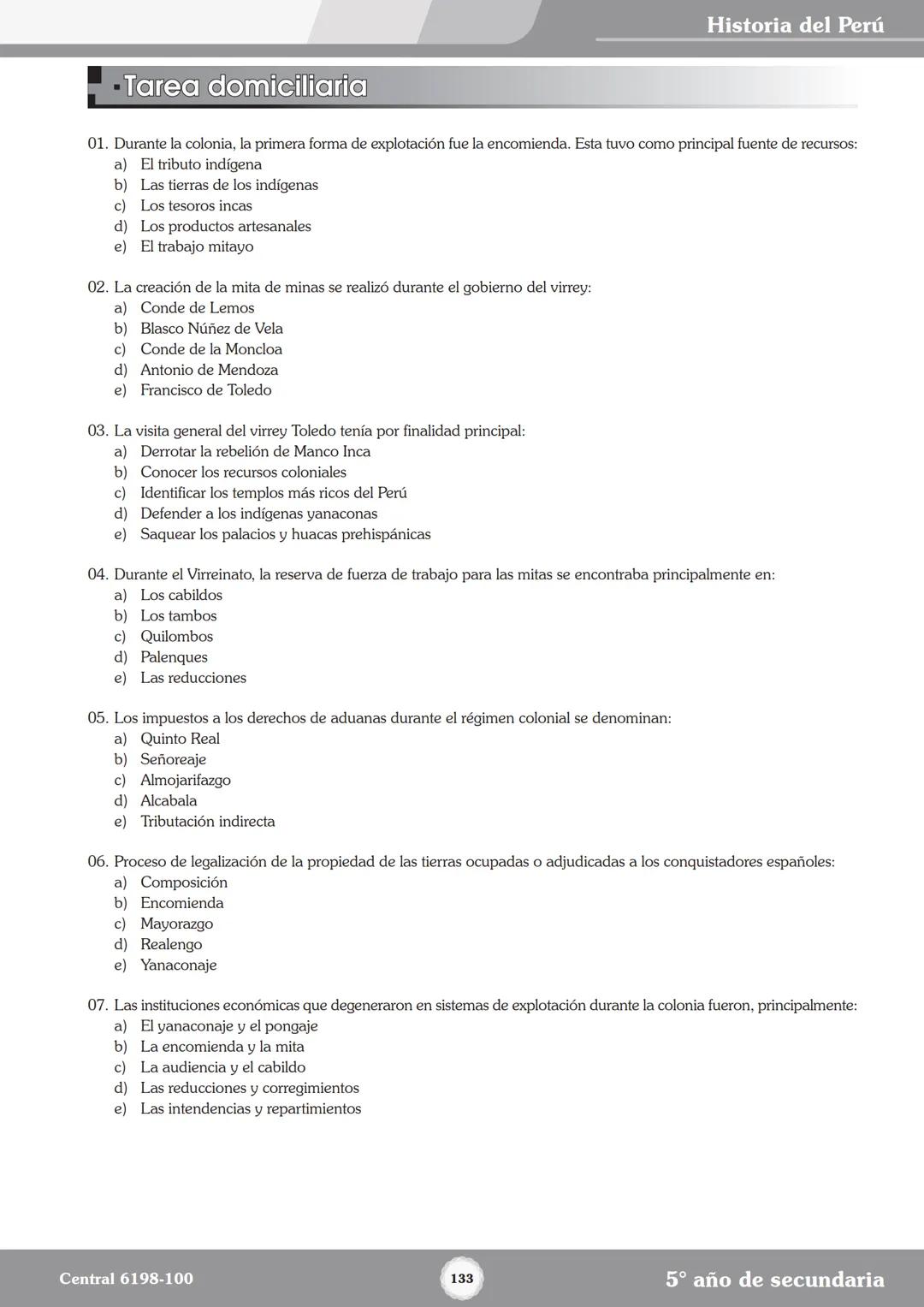 Colegios
# TRILCE
5.º San Marcos
Historia del Perú # Índice
I Bimestre
Capítulo 1
Primeros Pobladores Americanos
5
Capítulo 2
Poblamient
