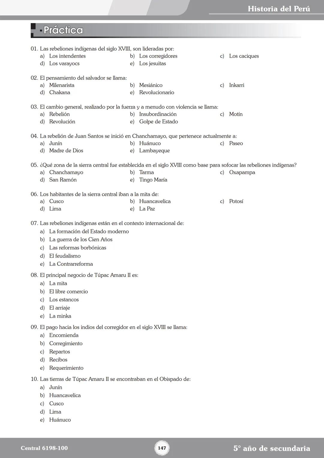 Colegios
# TRILCE
5.º San Marcos
Historia del Perú # Índice
I Bimestre
Capítulo 1
Primeros Pobladores Americanos
5
Capítulo 2
Poblamient