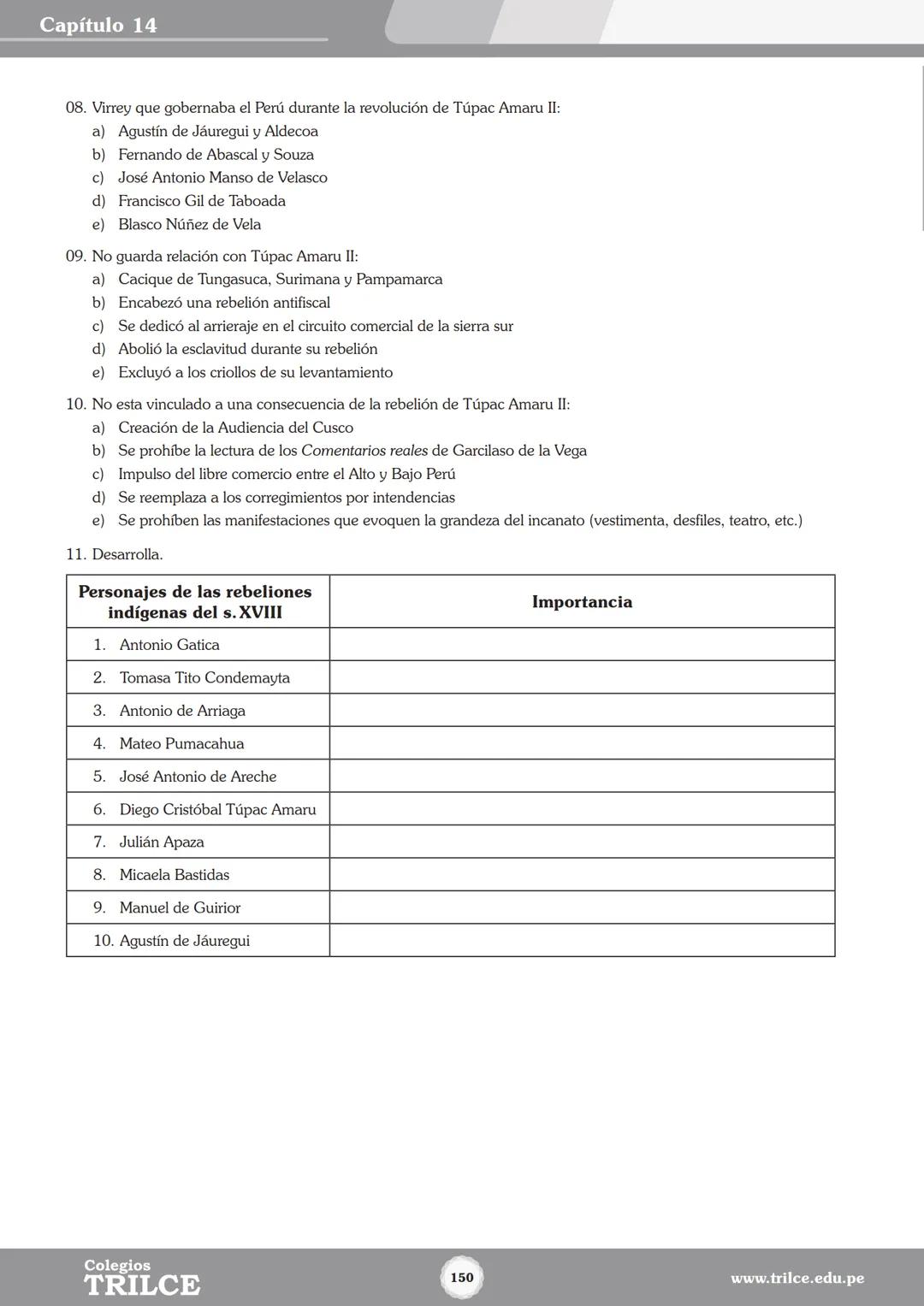 Colegios
# TRILCE
5.º San Marcos
Historia del Perú # Índice
I Bimestre
Capítulo 1
Primeros Pobladores Americanos
5
Capítulo 2
Poblamient