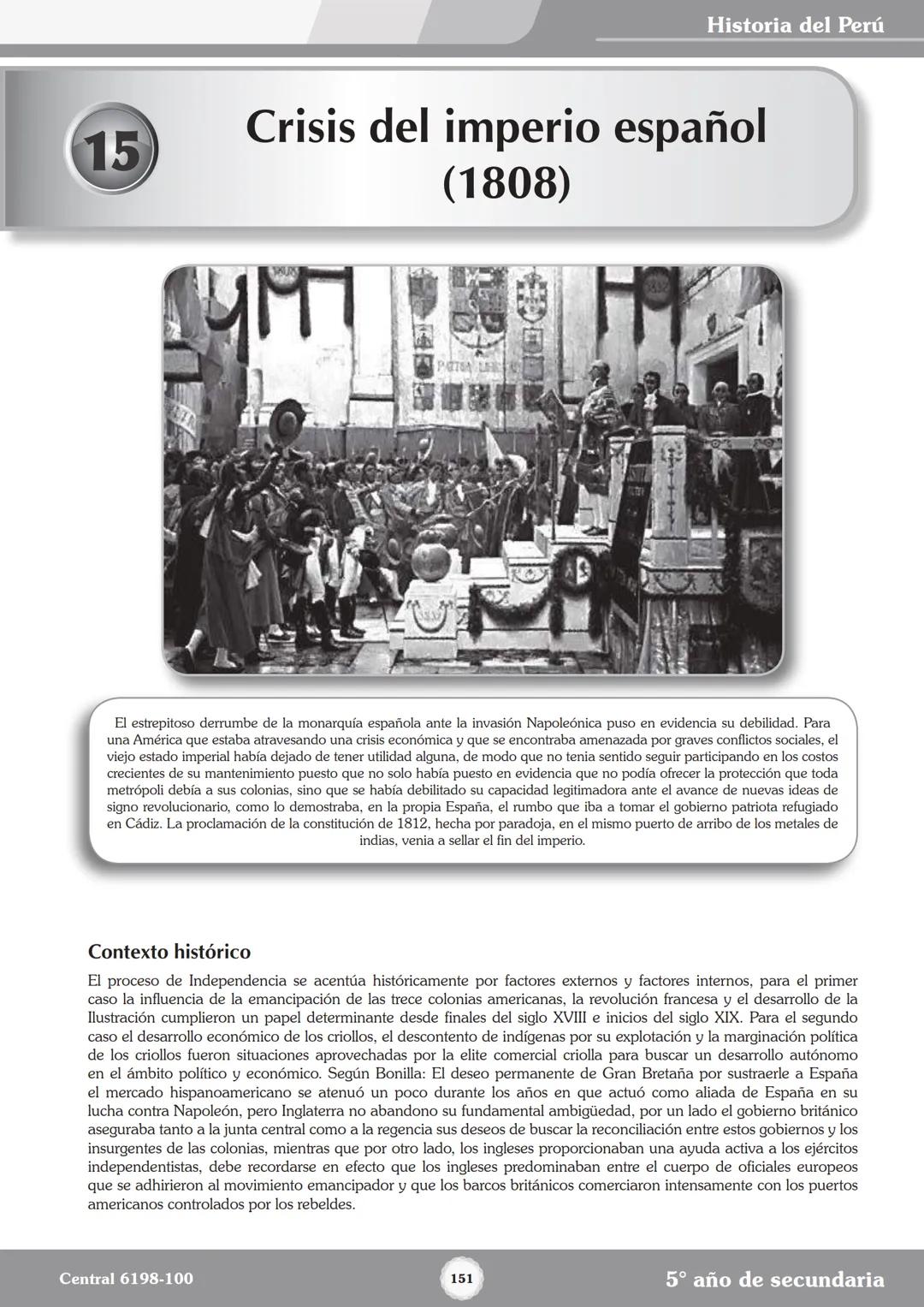 Colegios
# TRILCE
5.º San Marcos
Historia del Perú # Índice
I Bimestre
Capítulo 1
Primeros Pobladores Americanos
5
Capítulo 2
Poblamient